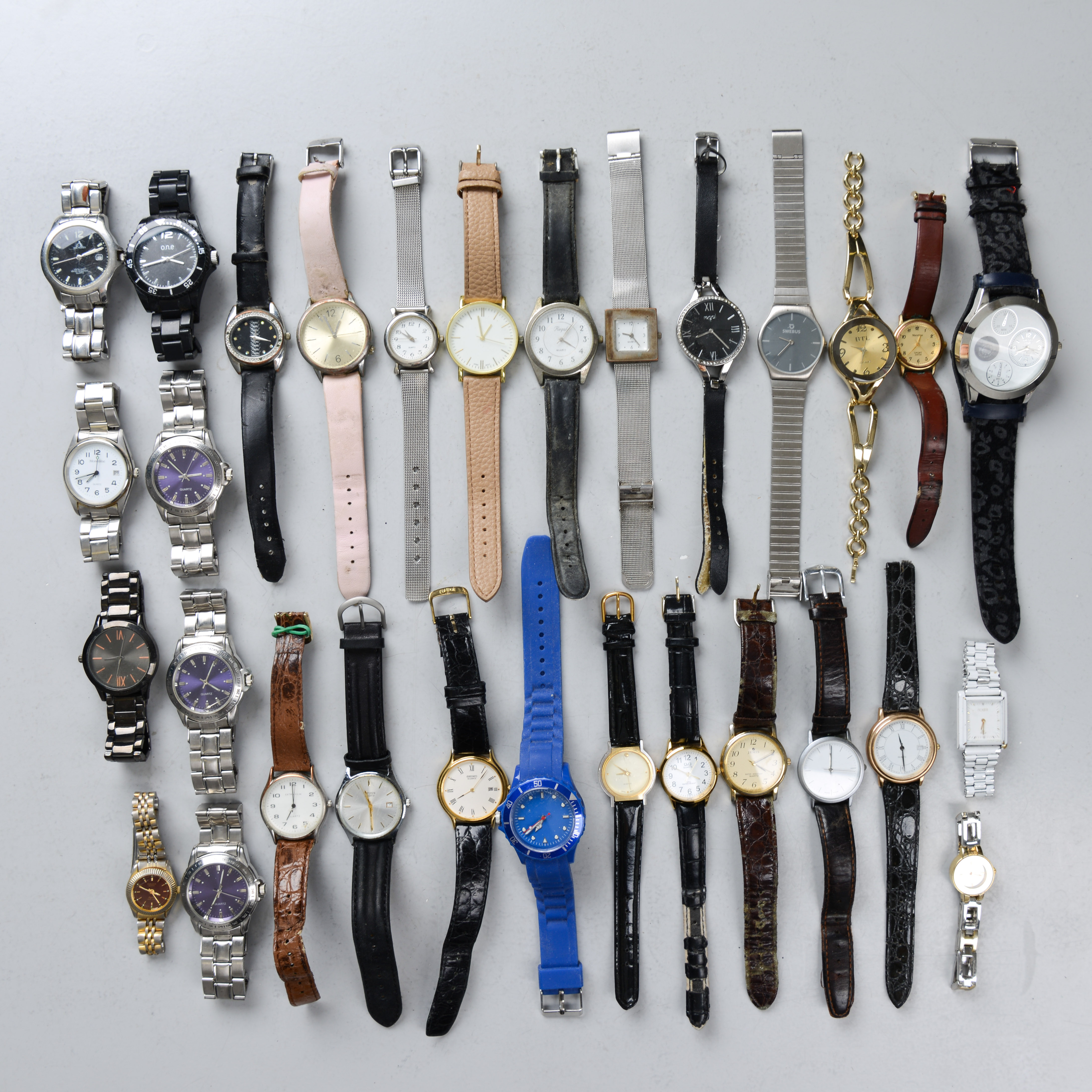 PARTI ARMBANDSUR, 30 st, quartz, Seiko, Q&Q, Jemis, Moretime, Regal.