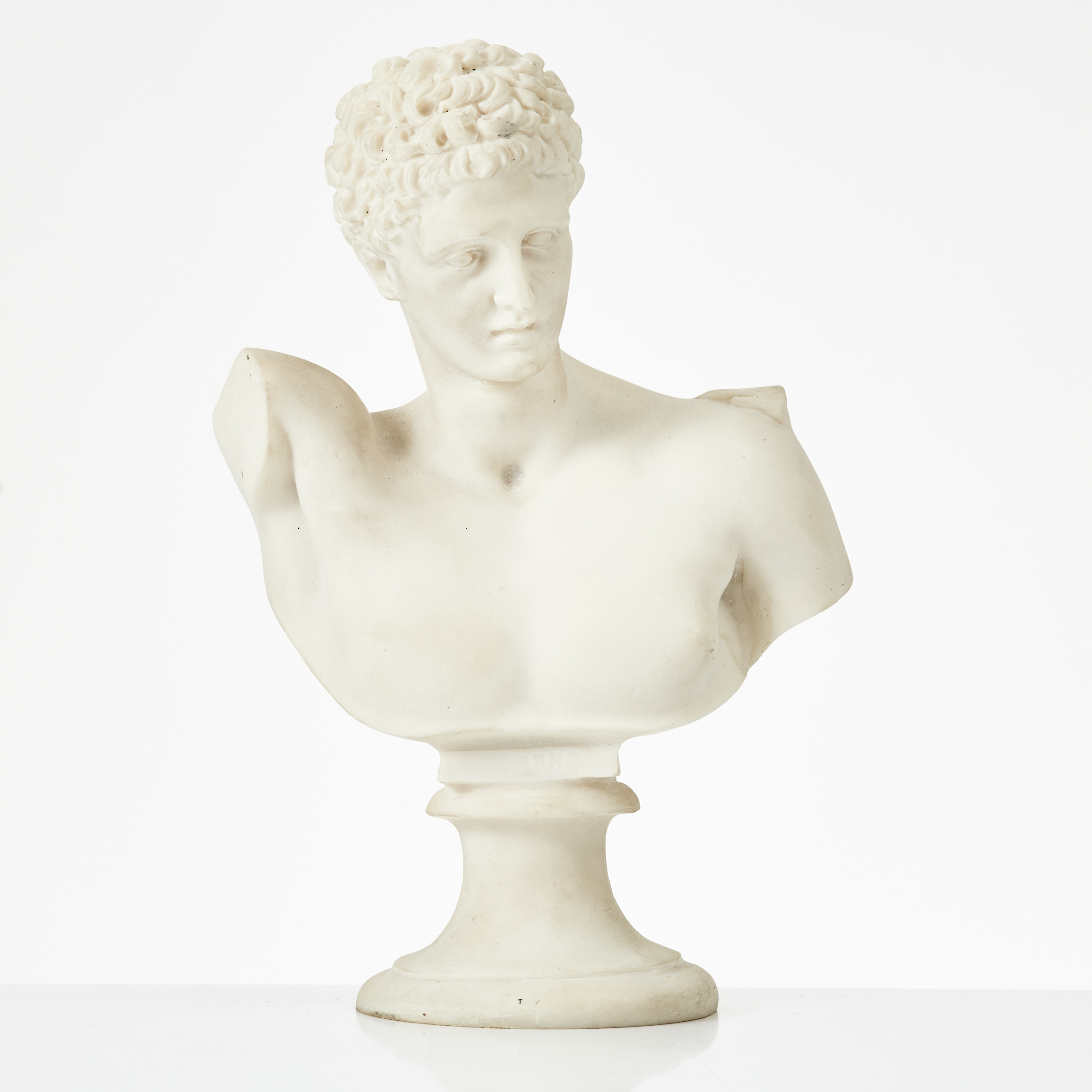 SKULPTUR, byst- konstmassa, antikiserande figur, Hermes.