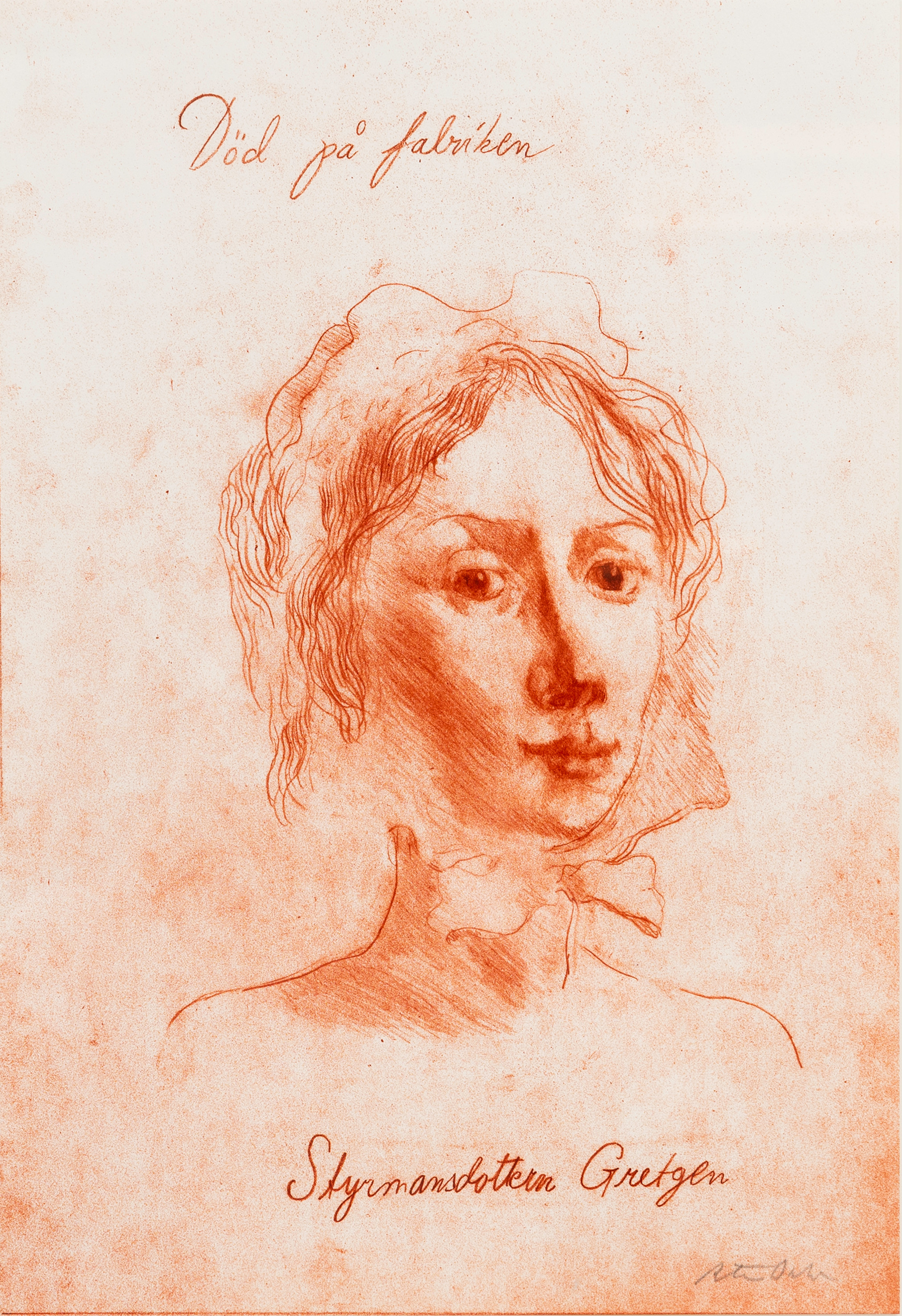 PETER DAHL. "Död på fabriken", Styrmansdottern Gretgen, ur "Fredmans Epistlar", no: 65, signerad.