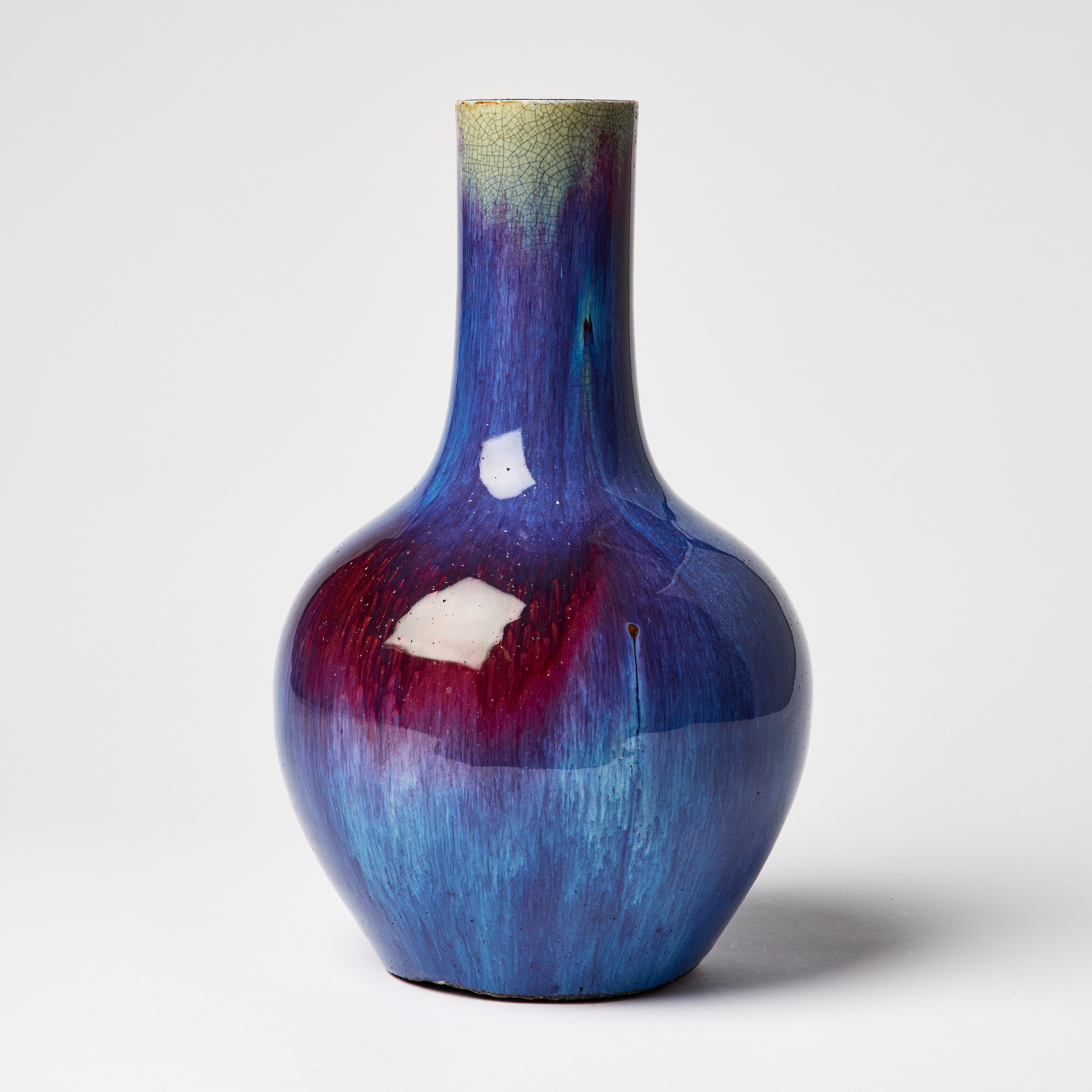 A Large Chinese Flambé-Glazed Bottle Vase.