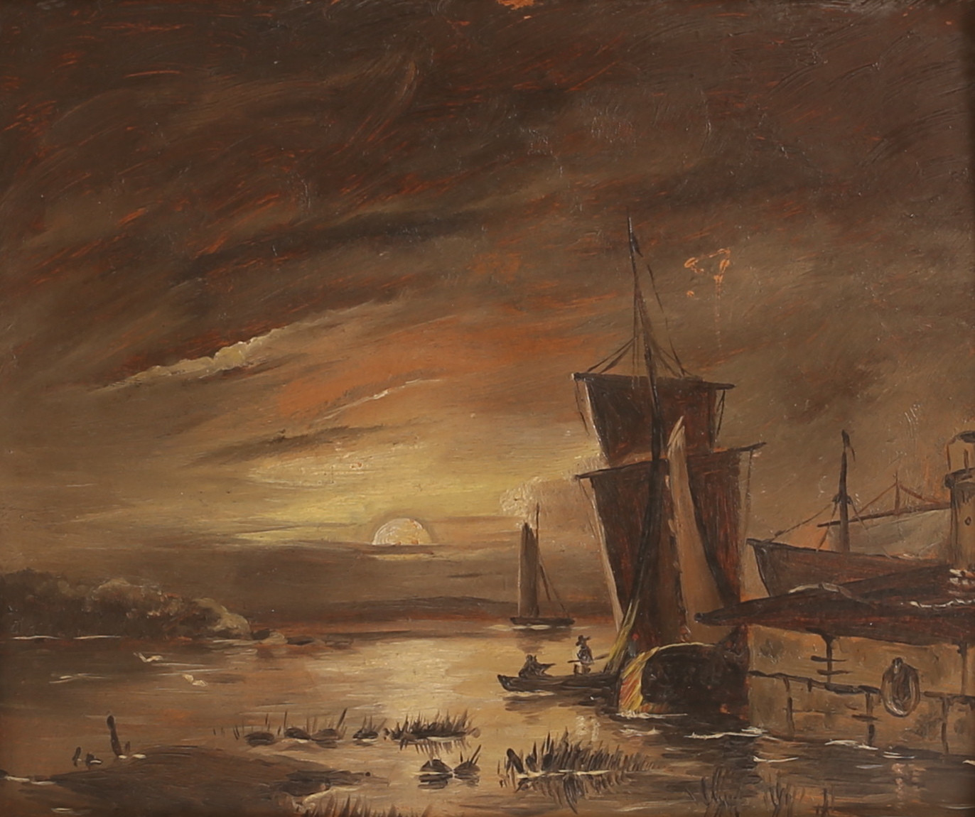 OKÄND KONSTNÄR, olja på pannå.