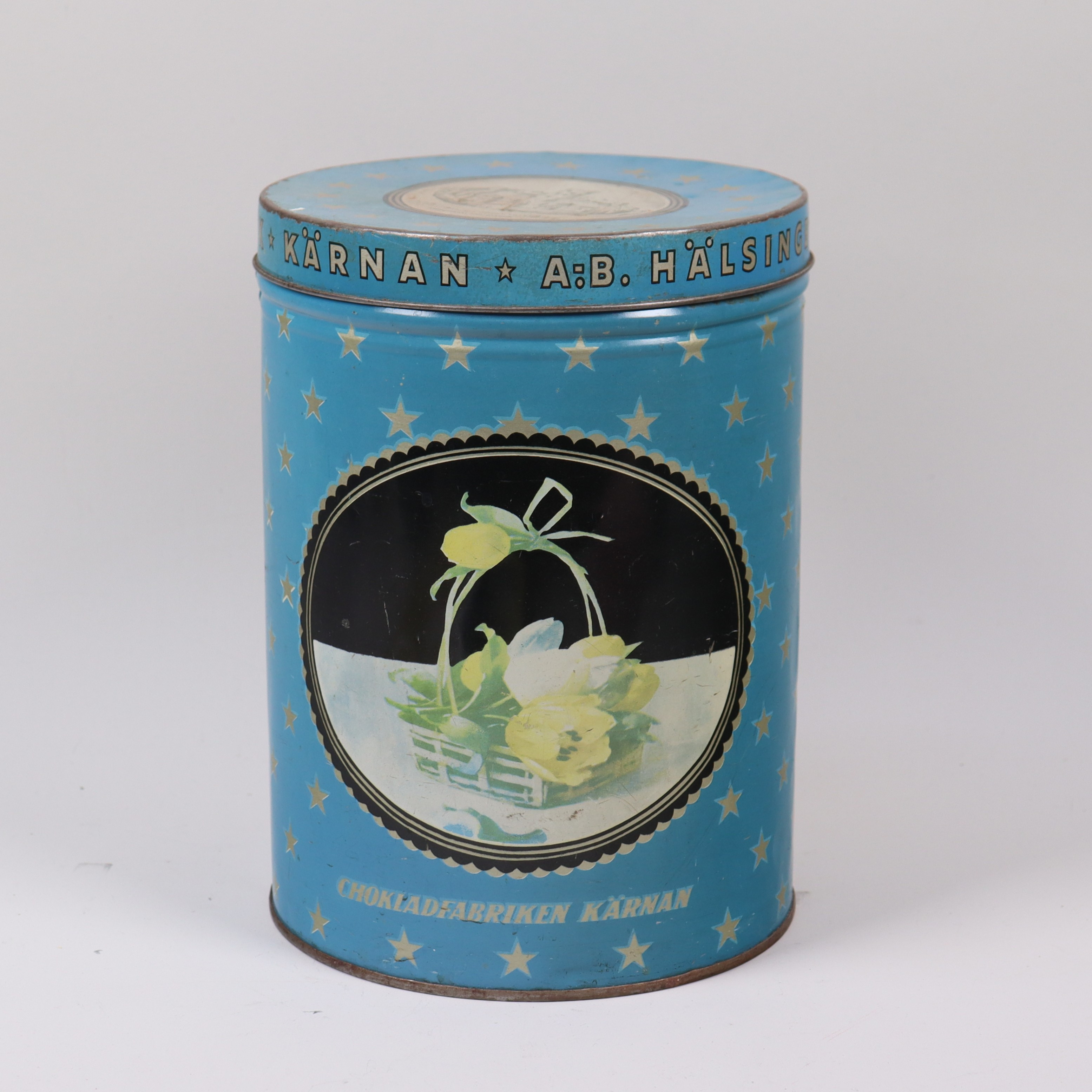 PLÅTBURK, Chokladfabriken Kärnan, A:B. Hälsingborgs Choklad- & Konfektfabrik.