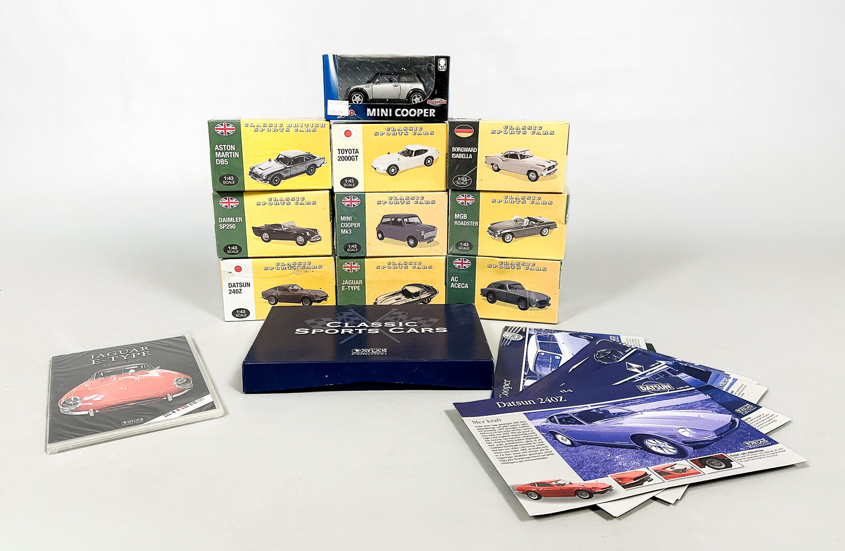 MODELLBILAR, 10 st, "Classic Sports Cars", Atlas Editions.