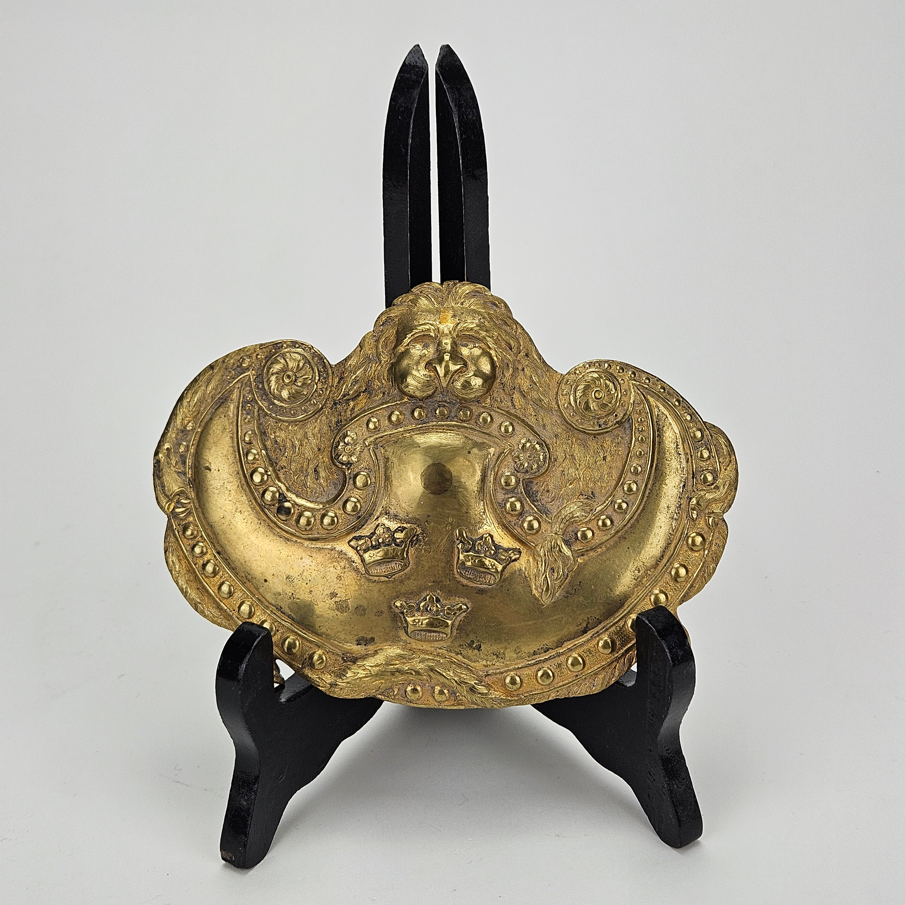 PLÅT, mässing, Sverige, troligen till sabeltaska, 1700/1800-tal.