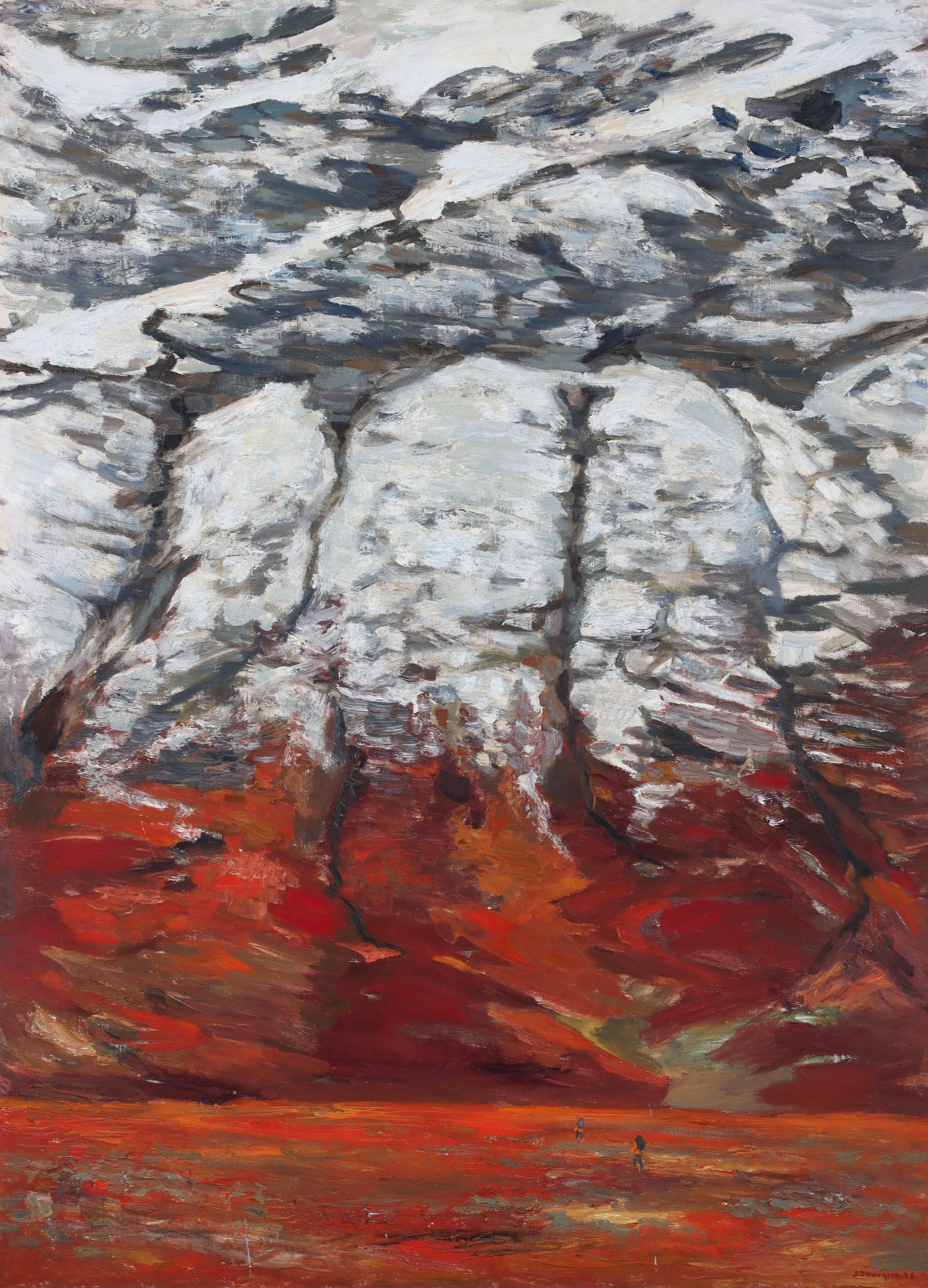 JOHN THORNGREN. Fjällvandrare, olja på duk, signerad.