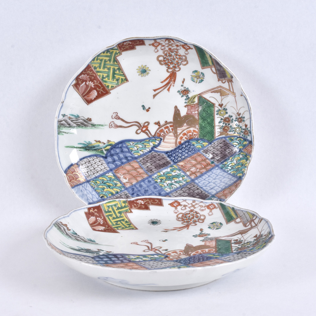 TALLRIKAR, 1 par, porslin, Japan Meiji.