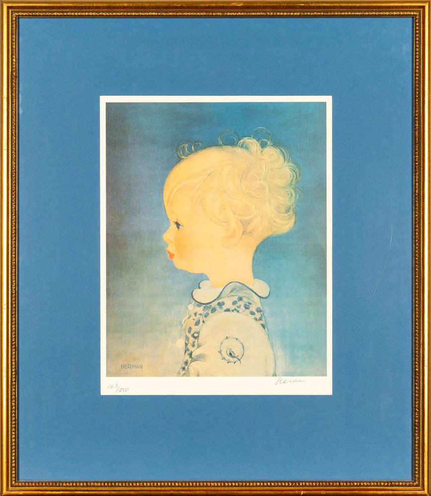 EINAR NERMAN. Färglitografi, Pojken-tom, Signerad och numrerad 163/250.