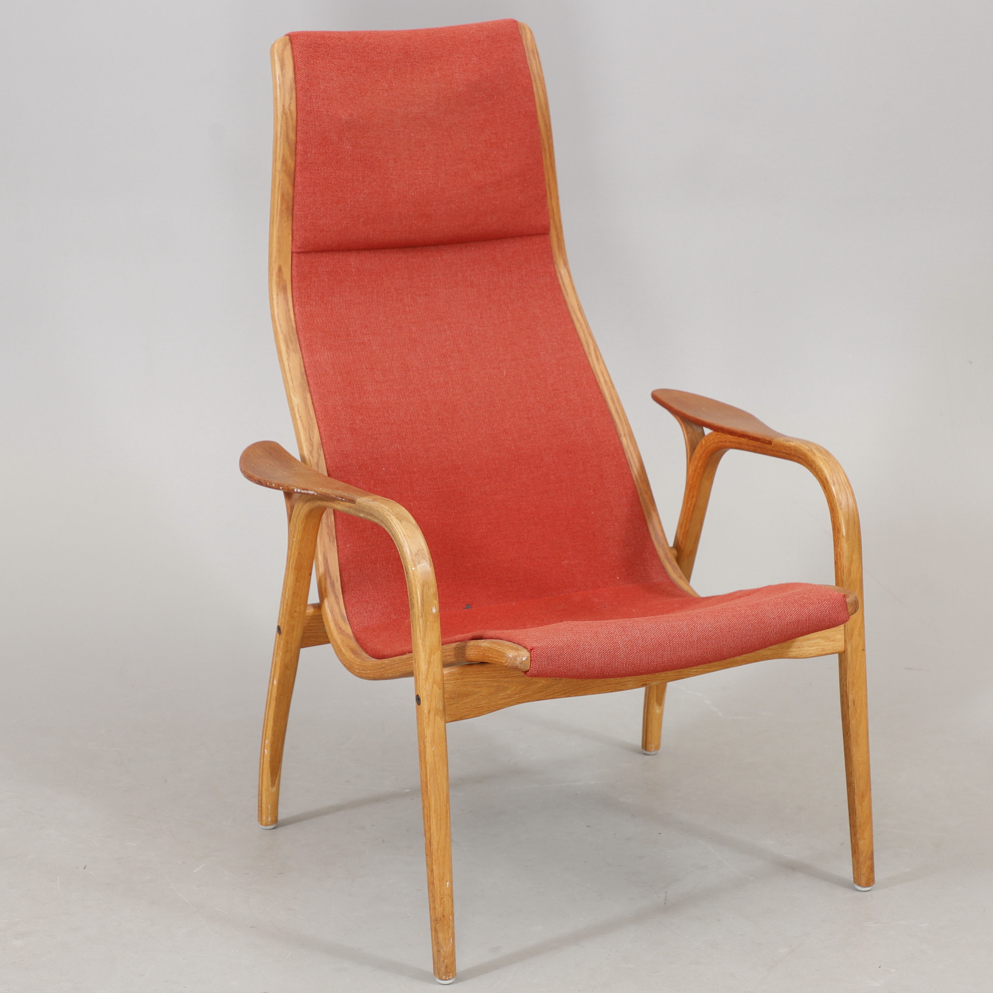YNGVE EKSTRÖM. Fåtölj, "Lamino", ek/teak, Swedese, 1964.