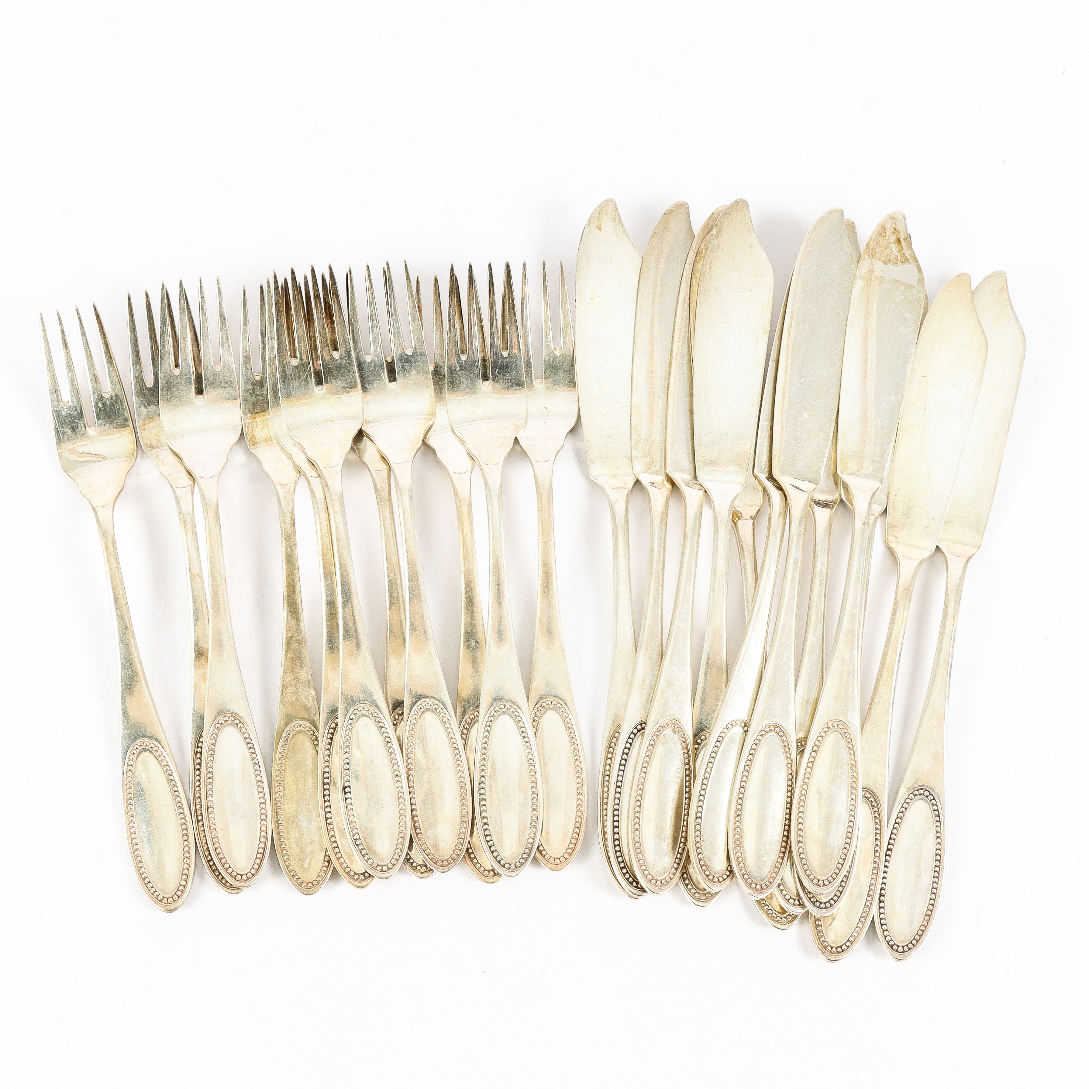 FISKBESTICK, Bruckmann & Söhne, nysilver, Tyskland, 1900-talets första hälft.