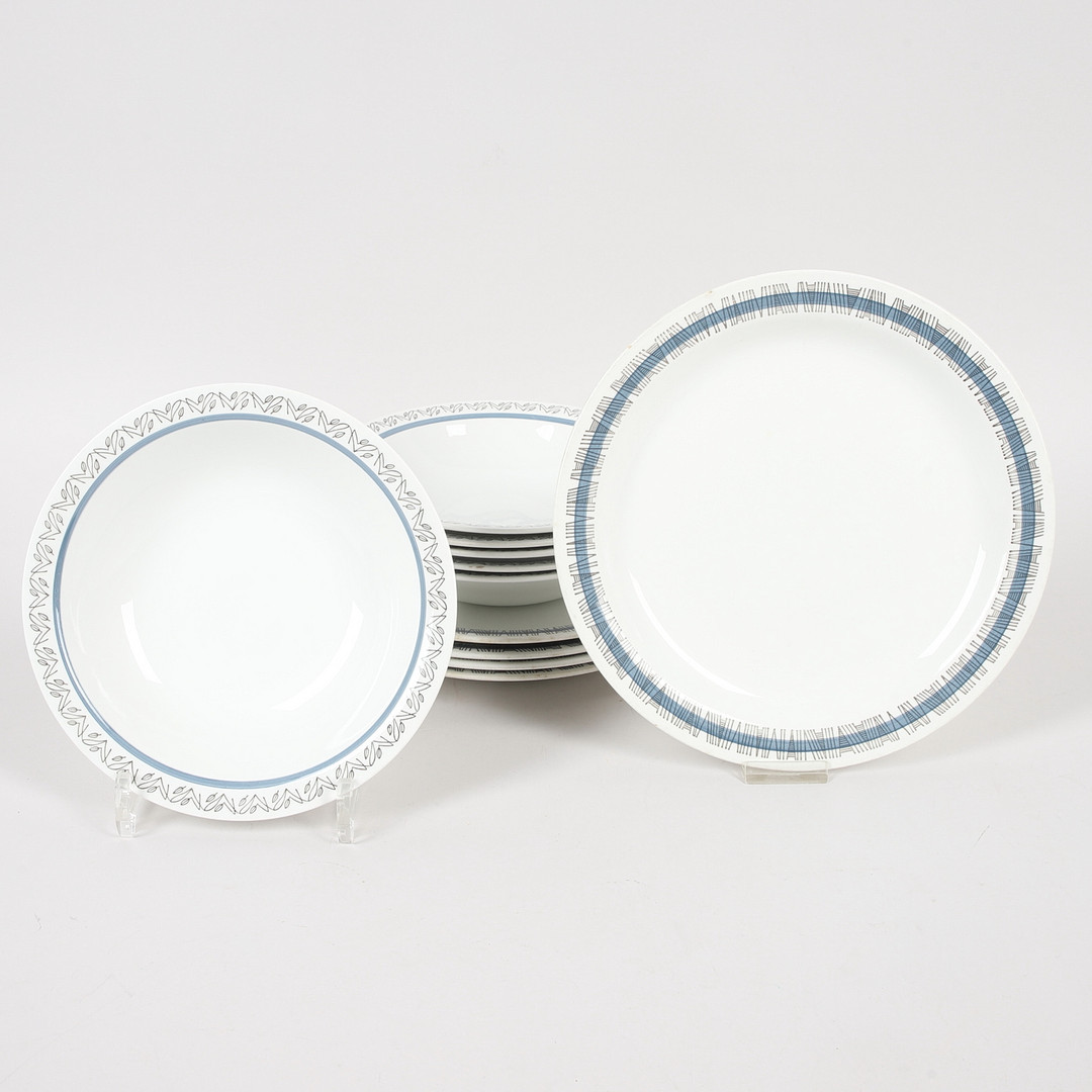 TALLRIKAR, 11 st, porslin, "Troja" & "Marie", Rörstrand.