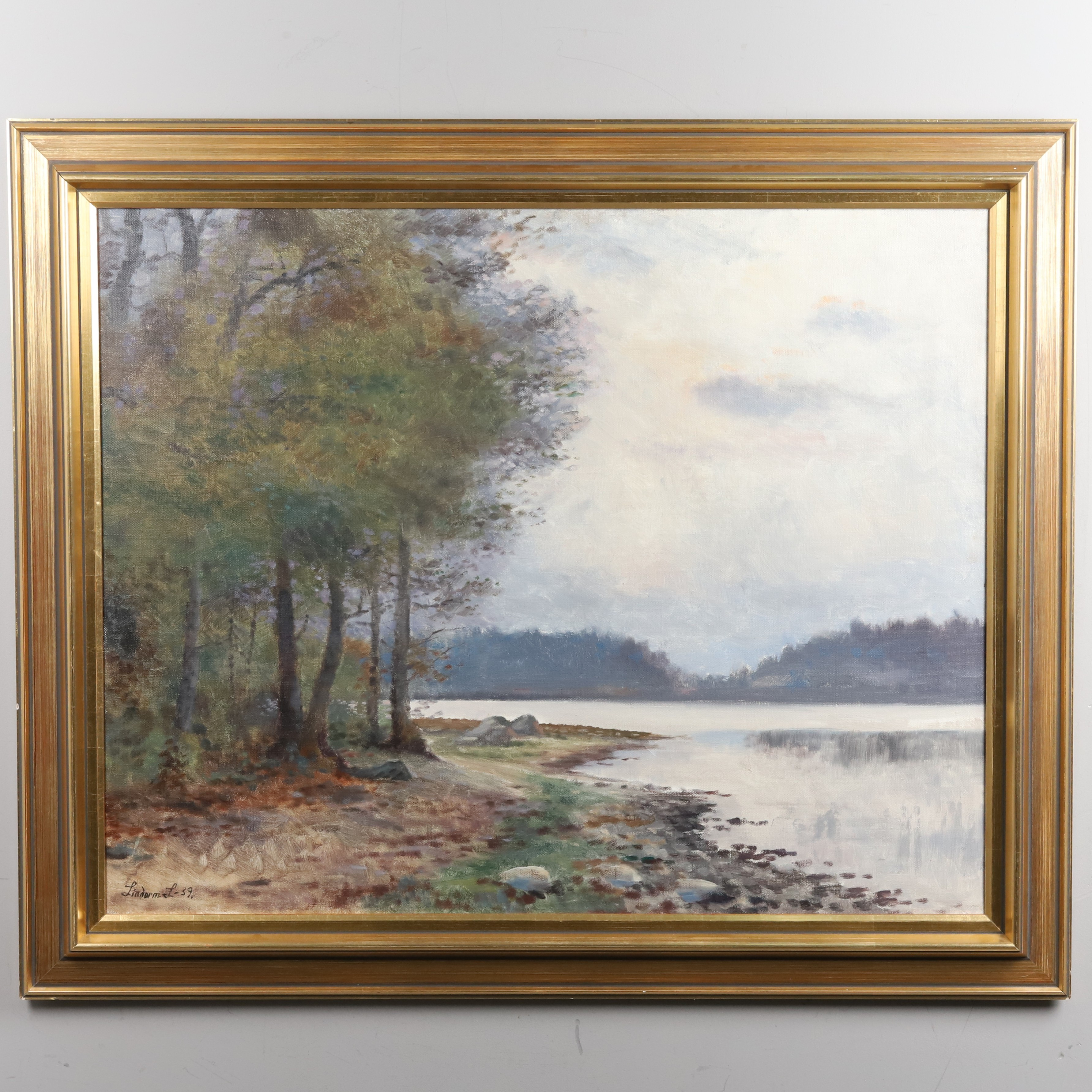 LINDORM LILJEFORS. OLJA PÅ DUK, "Insjölandskap", signerad & daterad -39.