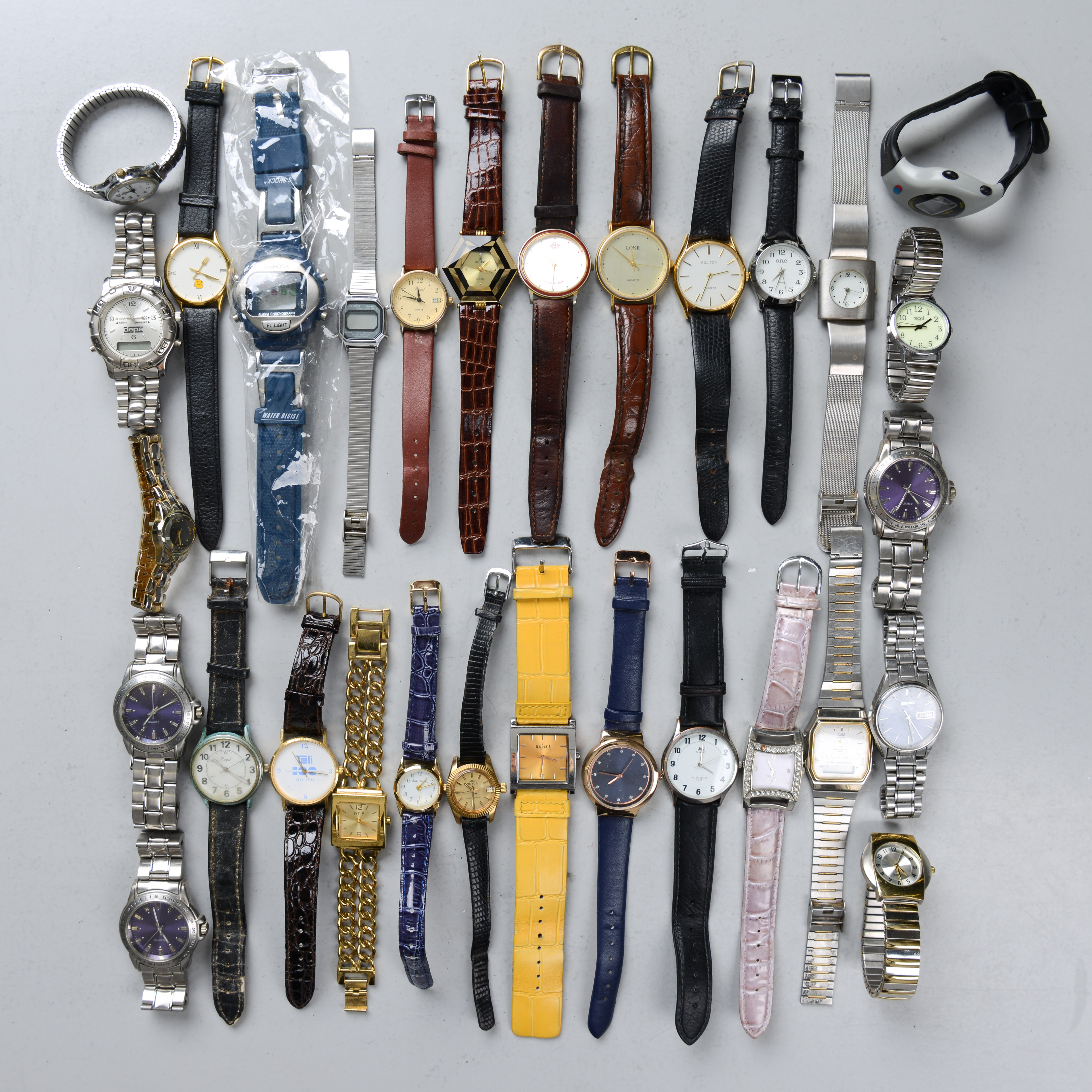 PARTI ARMBANDSUR, 30 st, quartz, bland annat Seiko, Moretime, Loke, Q&Q, Royce.