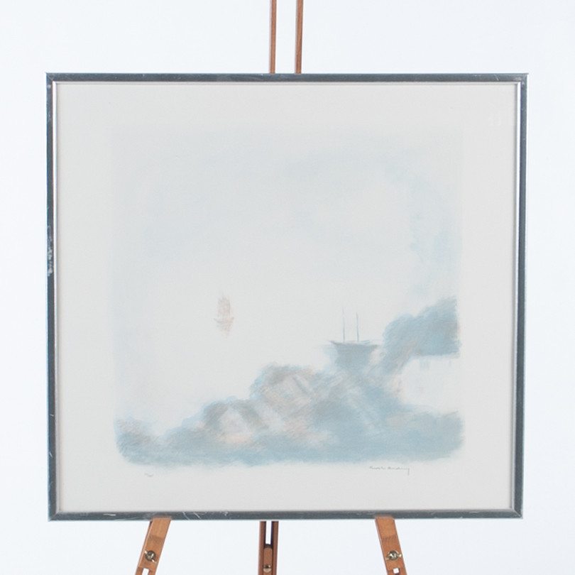 GUSTAV RUDBERG. Färglitografi, signerad och numrerad.