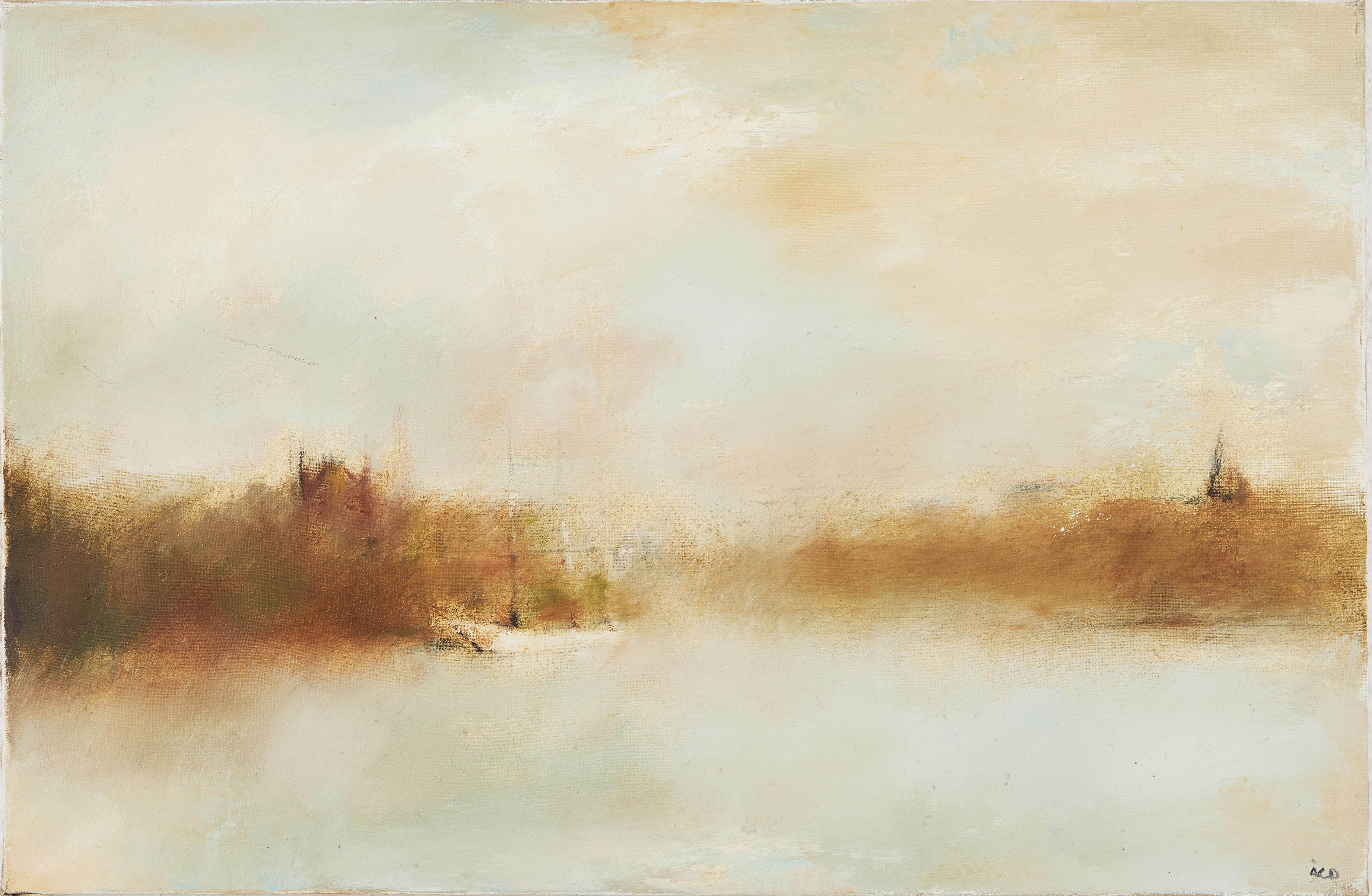 ÅSE CHRISTIAN DANELL. HMS af Chapman, olja på duk, monogramsignerad.