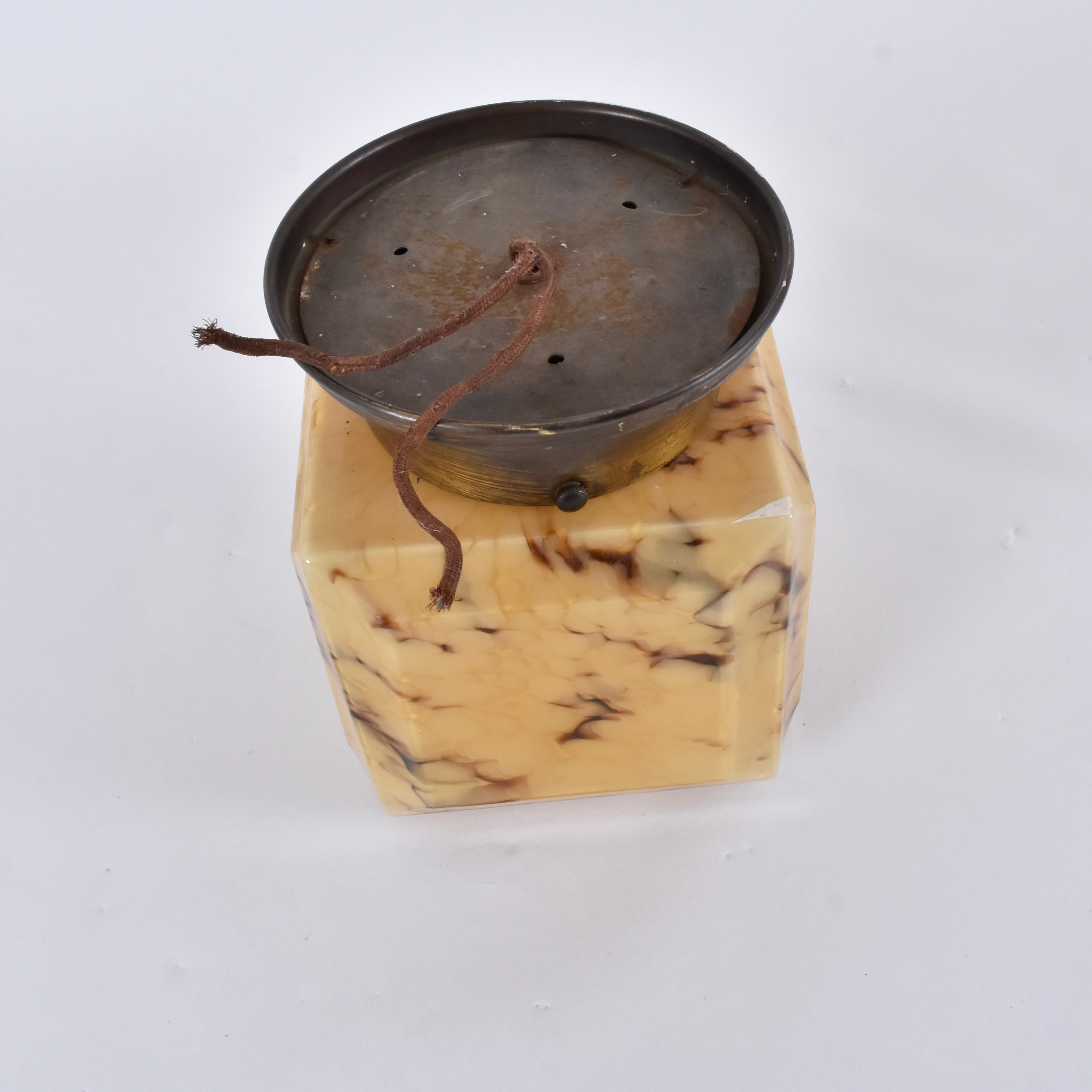 TAKLAMPA, marmorerat glas, Funkis, 1920/30-tal.