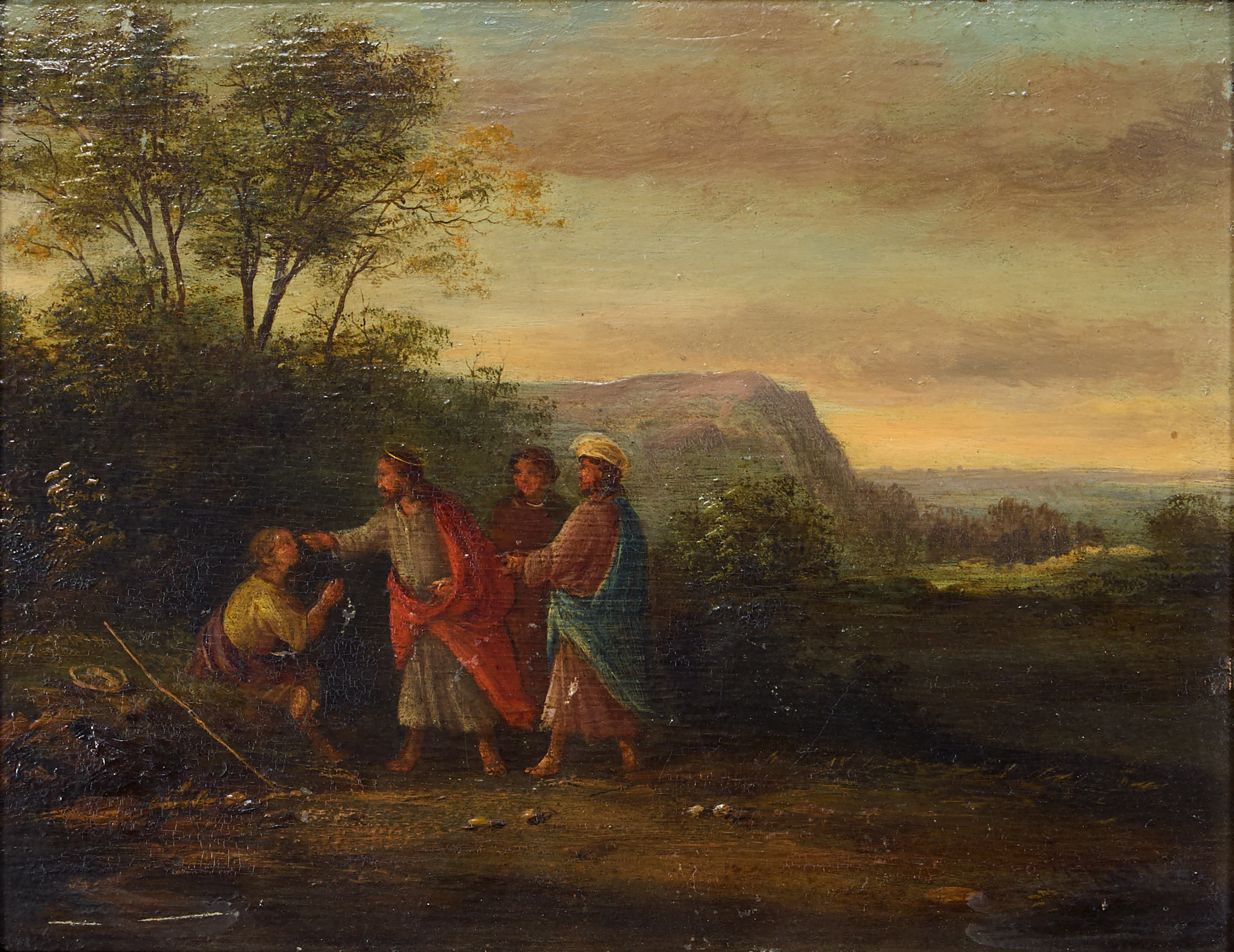 OKÄND KONSTNÄR. 1700-tal, Kristus helar den blinde.