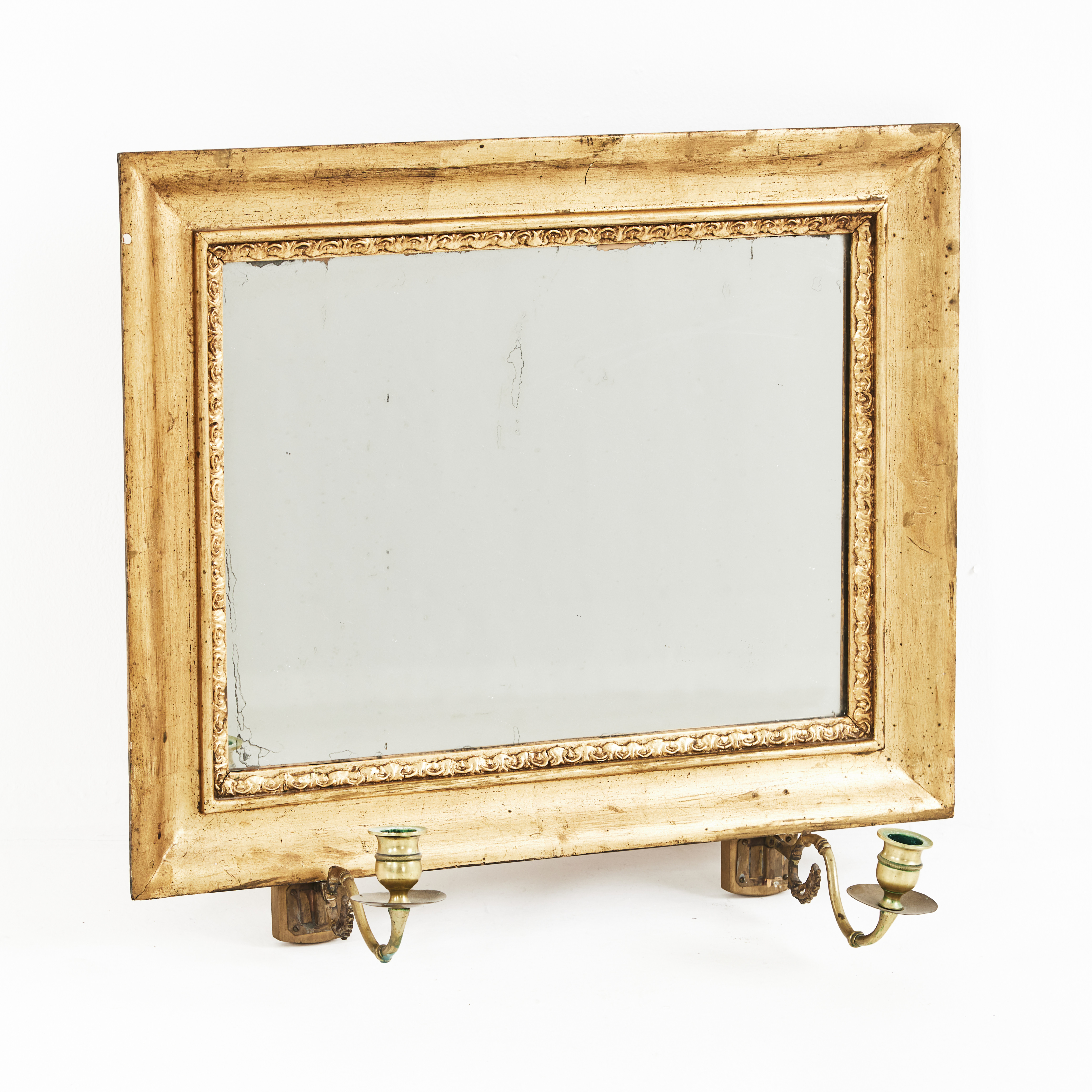 SPEGELLAMPETT, 1800-tal, Karl Johan, förgylld, för två ljus.