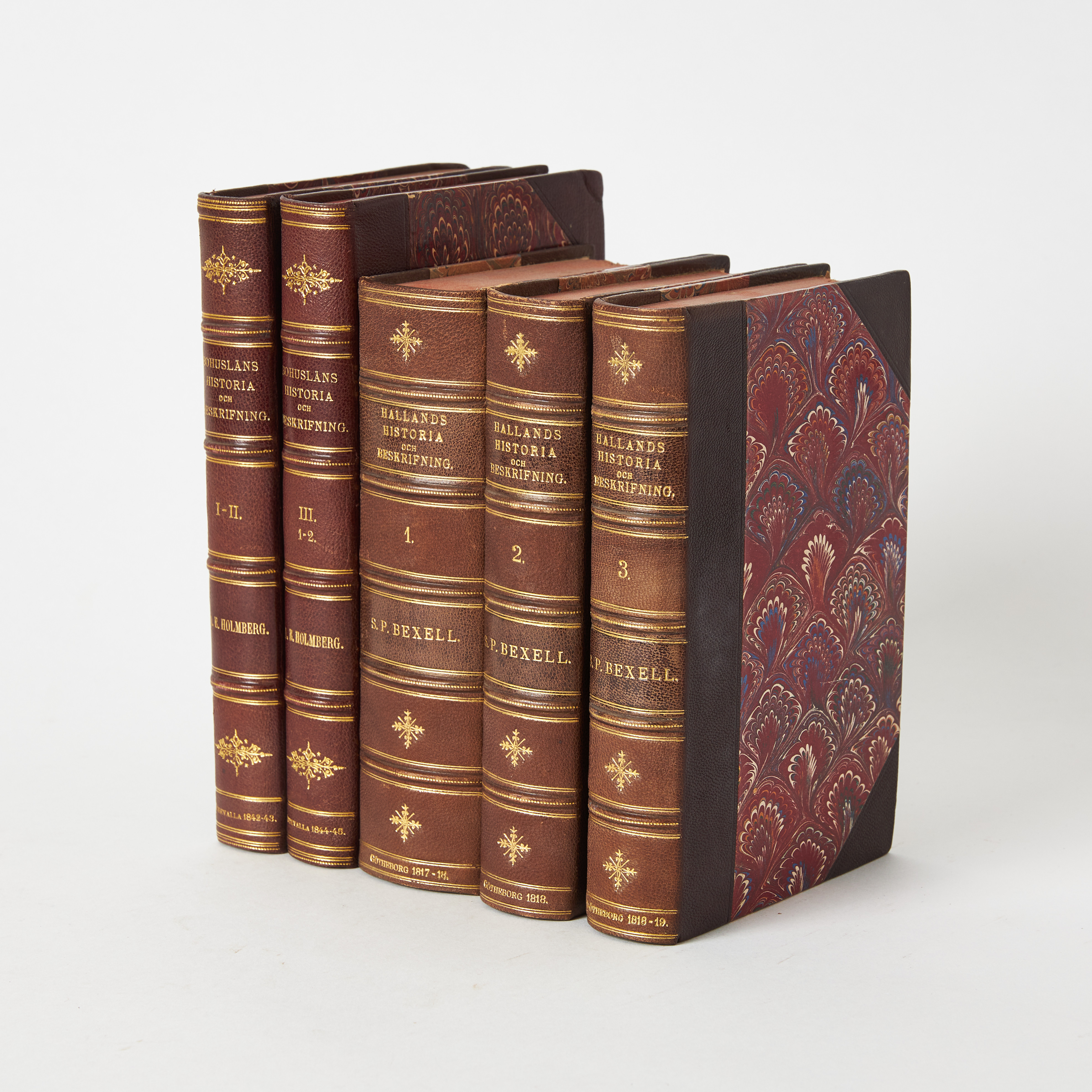 BOHUSLÄN OCH HALLAND AV HOLMBERG OCH BEXELL. 5 vol.