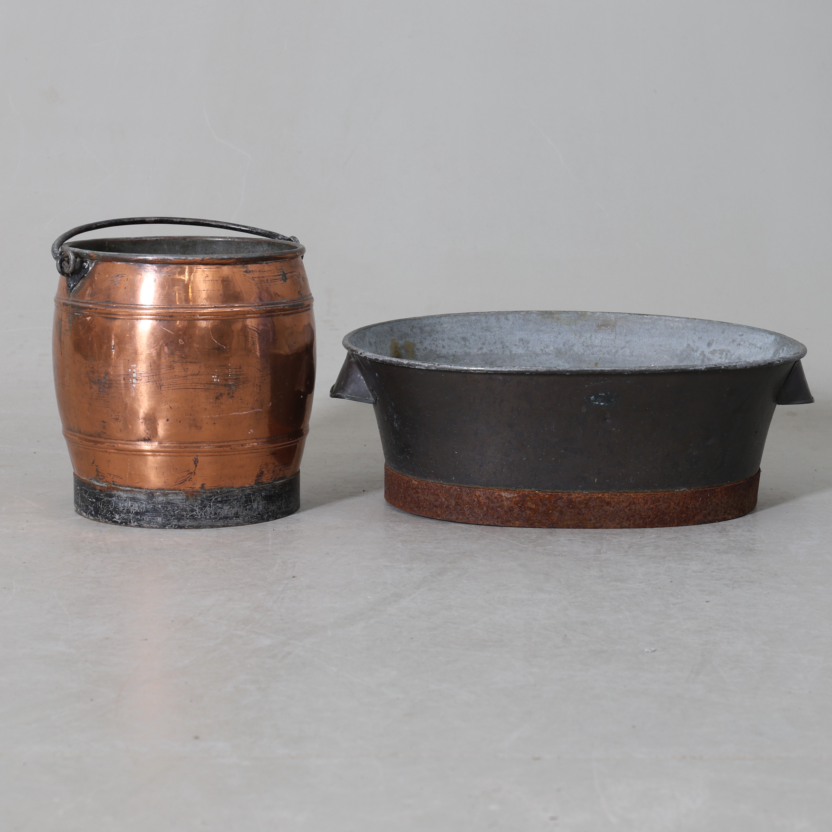 HINK, samt balja, koppar, 1900-tal.