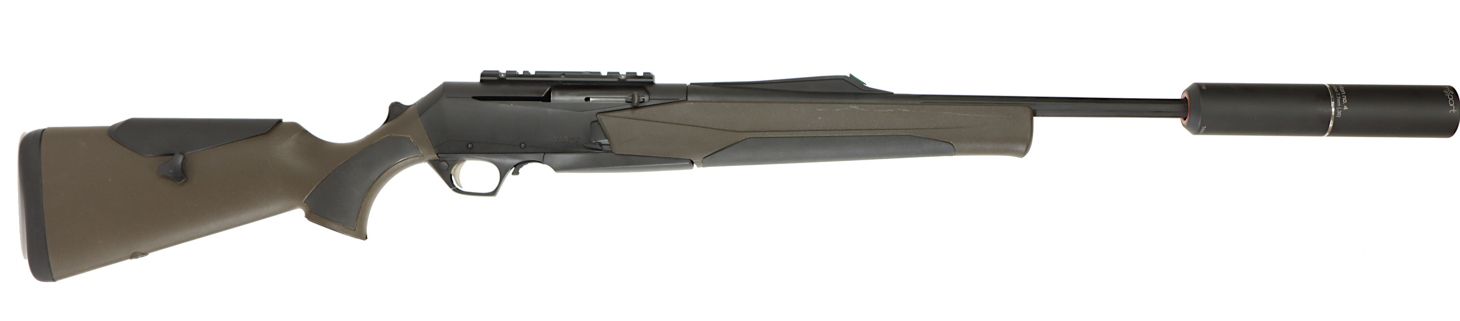 KULGEVÄR MED LJUDDÄMPARE, fabrikat Browning, modell BAR MK3 HC, kaliber .308W, tillv.nr PT01820YY311, se-nr SE3428772.