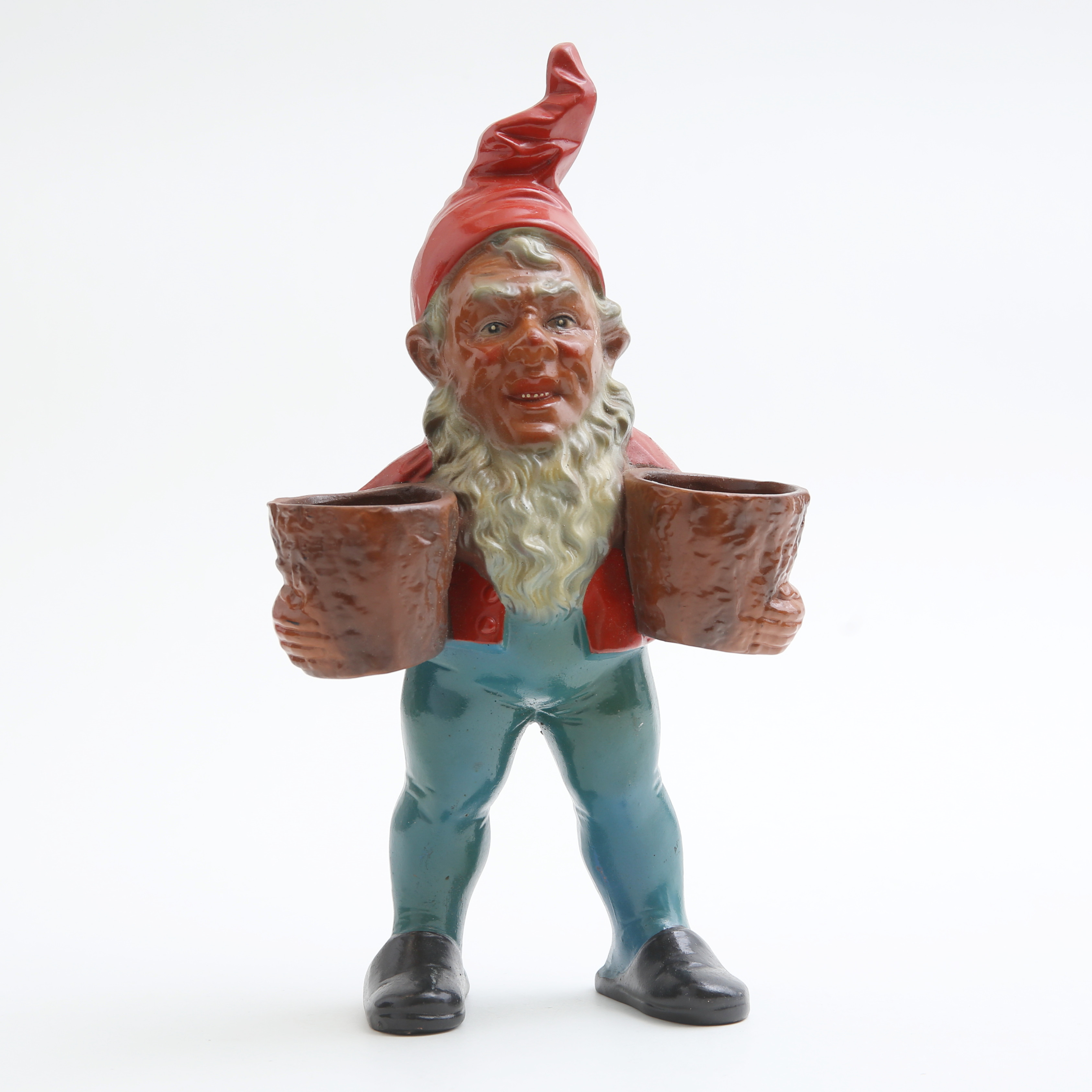 TOMTE med blomhållare, keramik, troligen Tyskland.