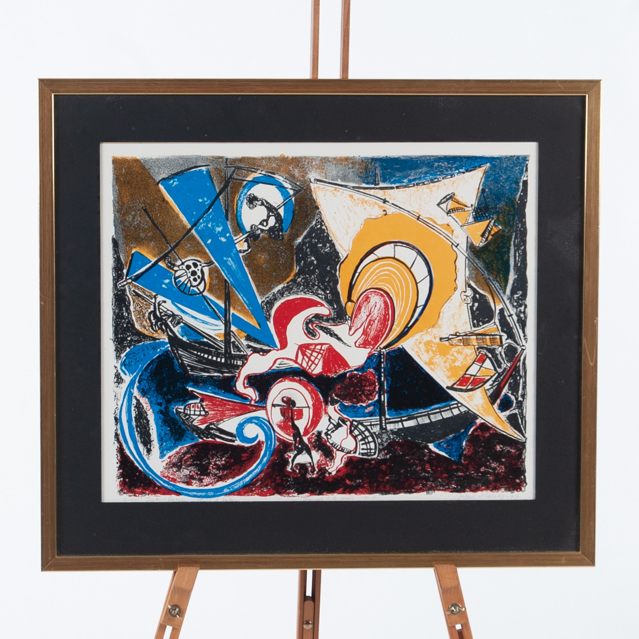 PAUL HOLSBY. "Fiske i Dakar", färglitografi, signerad, daterad och numrerad.