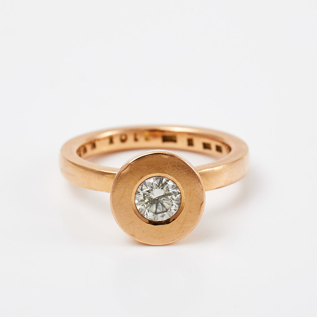 GLENN ROLL, 18 k guld, med 1 briljantslipad diamant, ca 0,50 ct, Gsr, Glenn Roll Guld & Silver, Trosa, 2018.