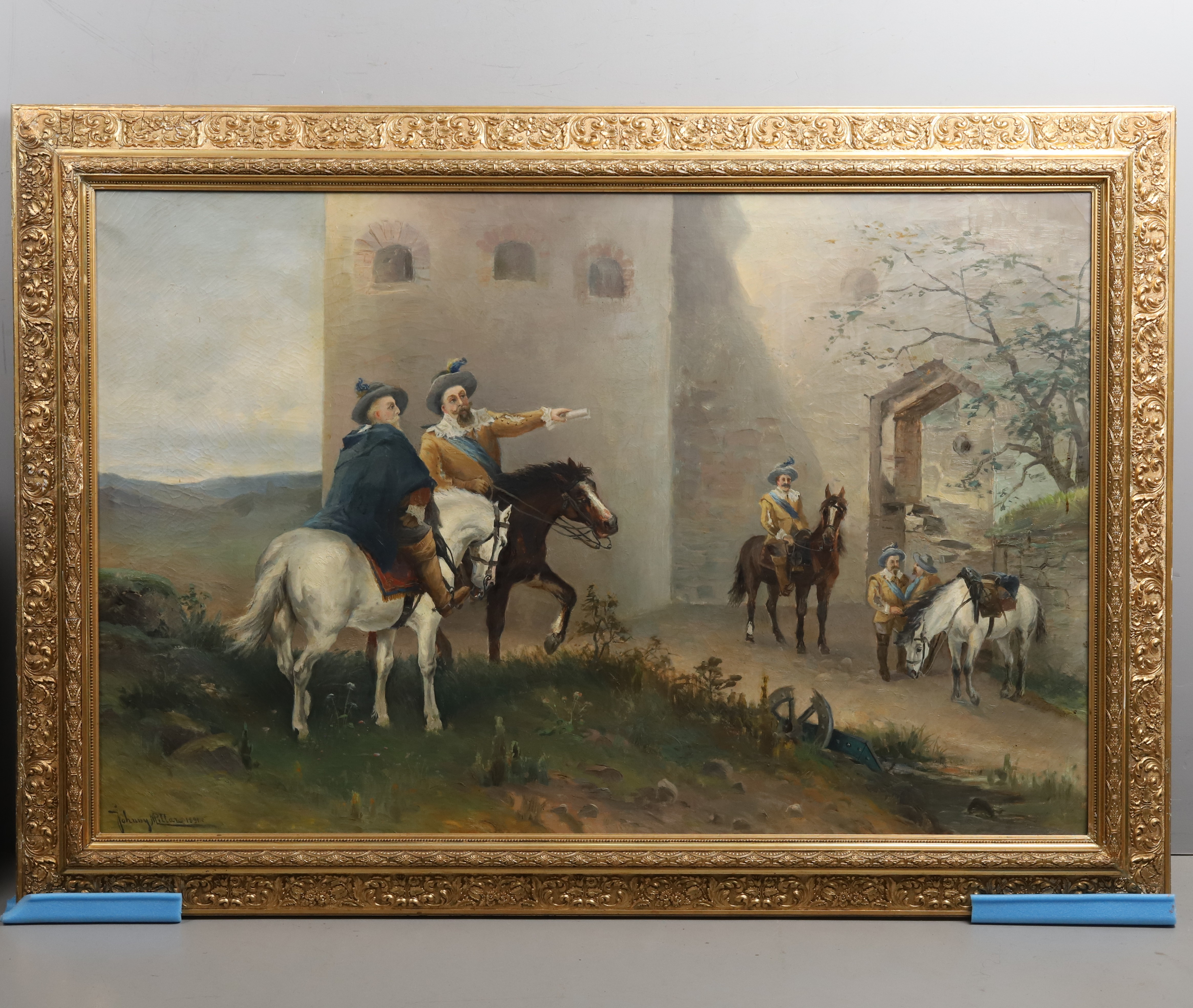 JOHNNY MILLAR, Olja på duk, ''Gustav II Adolf'' signerad o daterad 1891.