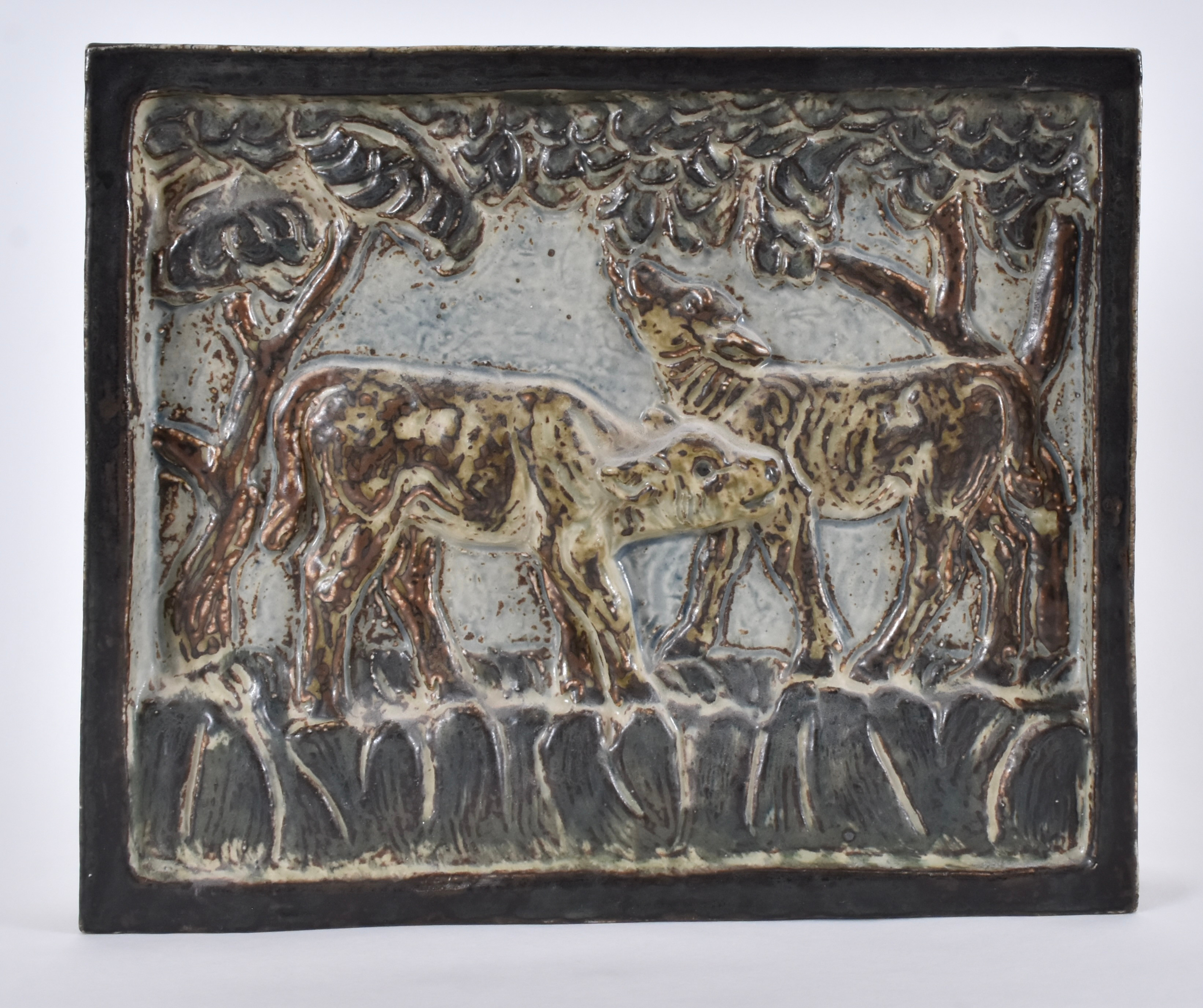 KNUD KYHN. relief, glaserat stengods, Royal Copehagen.