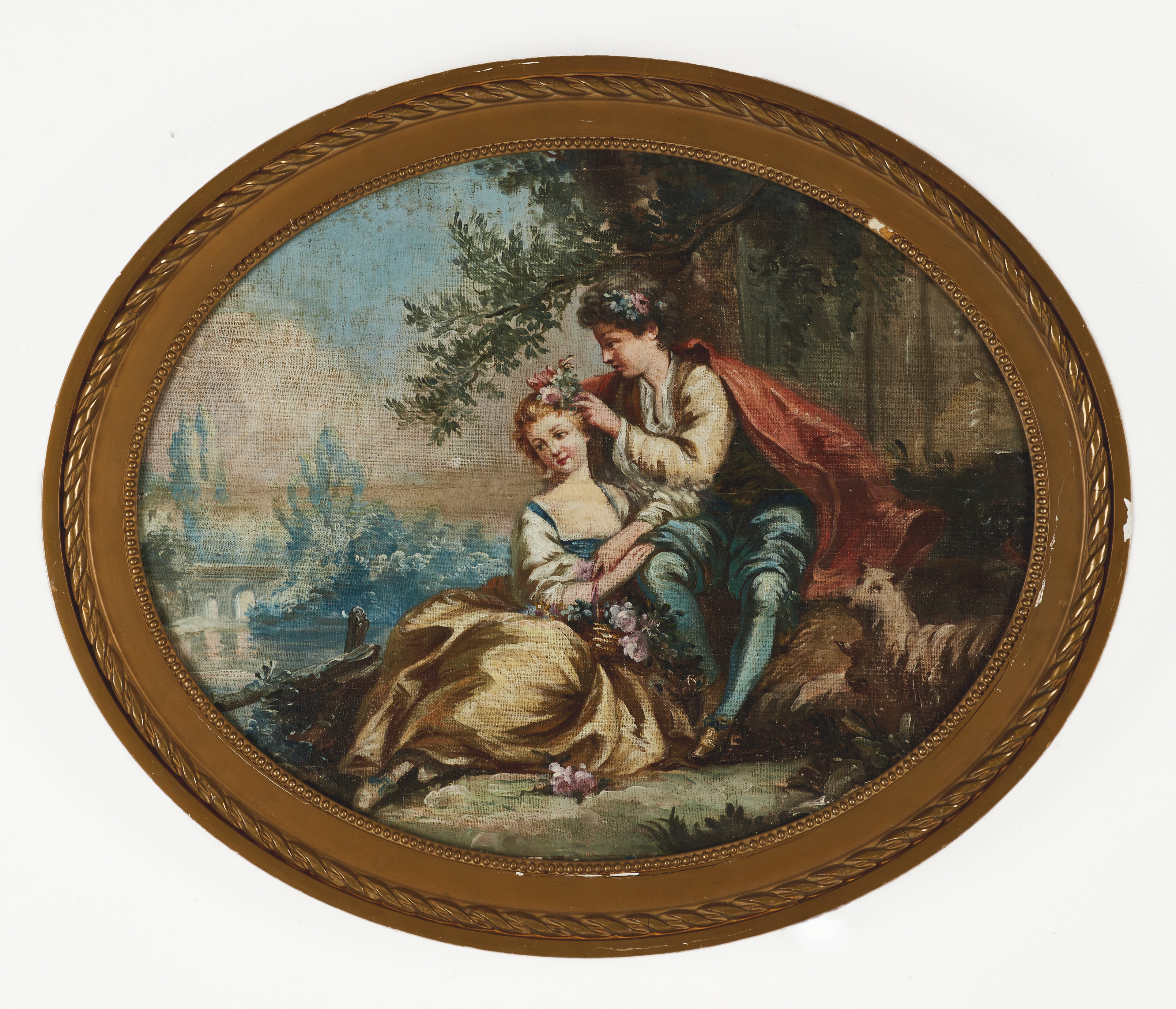 OIDENTIFIERAD KONSTNÄR, 1900-tal, fritt efter Boucher "La Cage Pastorale", olja på pannå.