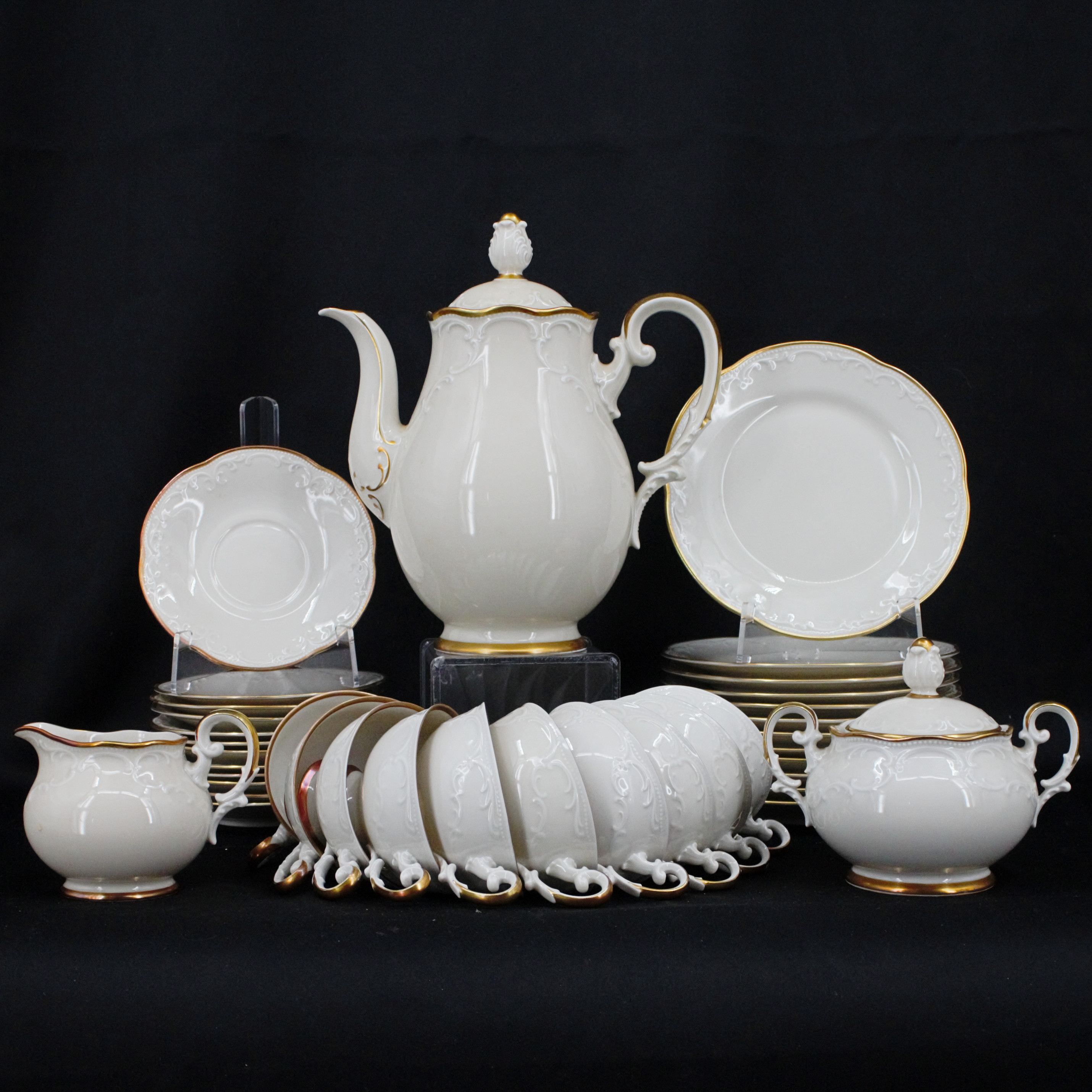 KAFFESERVIS, 36 delar, Tirschenreuth, Bavaria, dekor Hackefors, Tyskland.