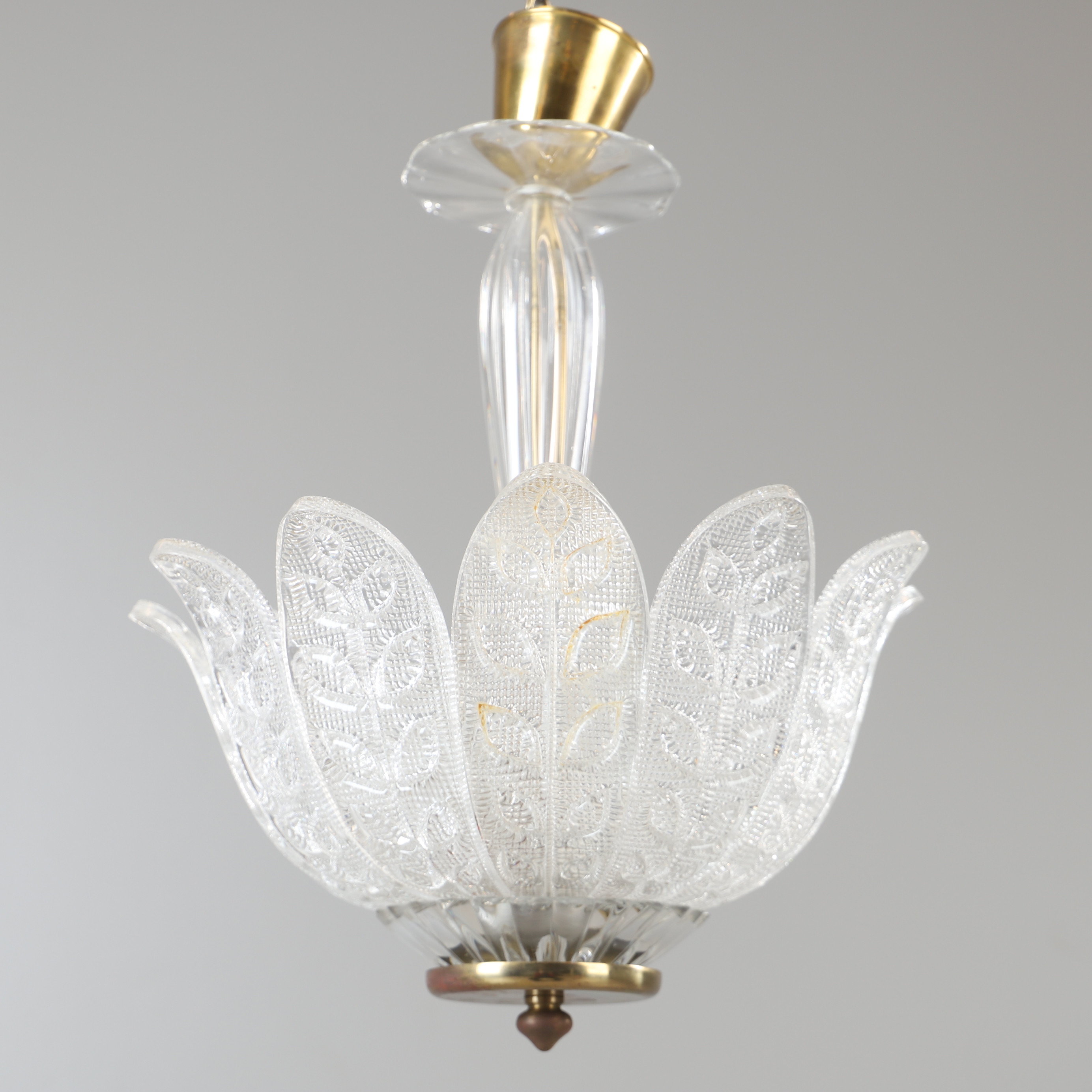 CARL FAGERLUND. Taklampa, glas, Orrefors, 1900-talets mitt.