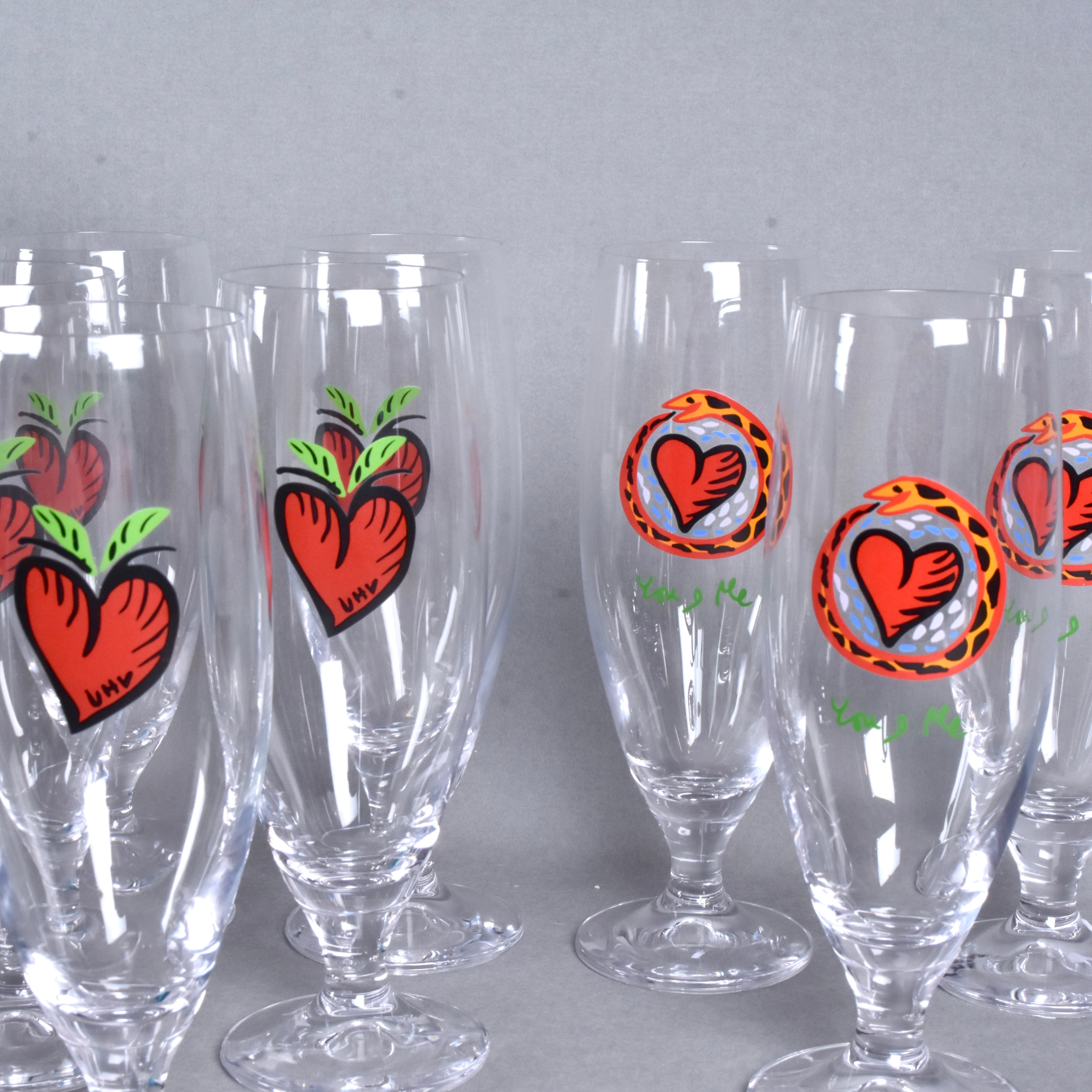 ULRICA HYDMAN-VALLIEN. Ölglas, 8 st, "Friendship", Kosta Boda.