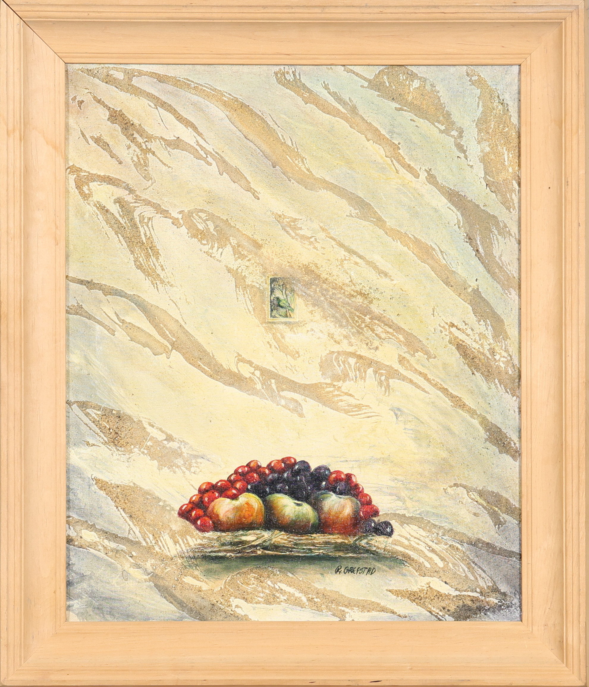 RENATA GREFSTAD. BLANDTEKNIK PÅ DUK, "Capri" signerad.