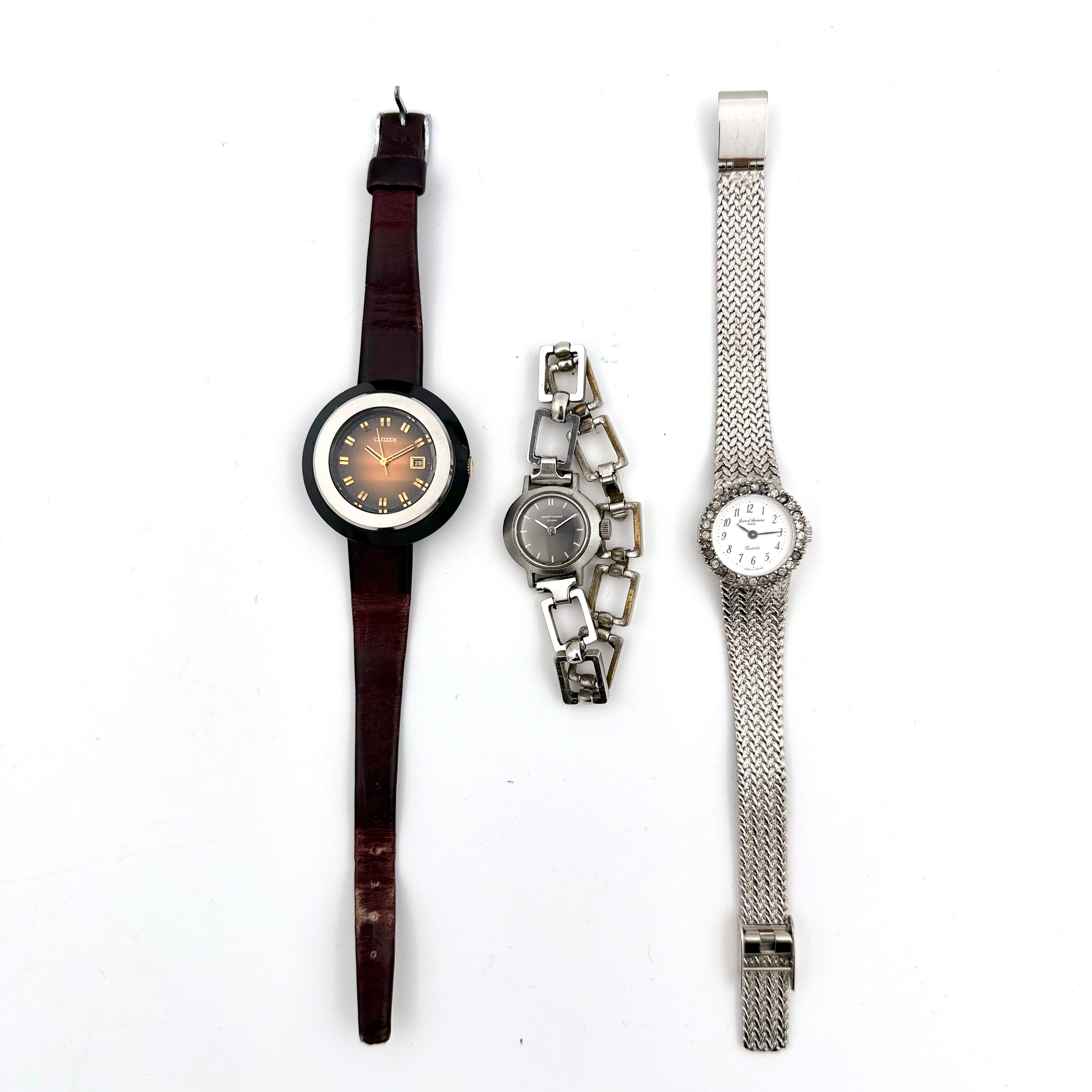 ARMBANDSUR 3 ST, CITIZEN, automatic, JEAN D´ AUMONT PARIS, quartz, JAQUET-GIRARD GENEVE, manuell.