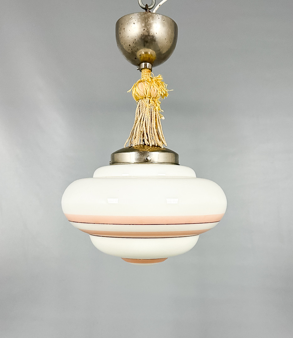 TAKLAMPA, glas, metall, swedish modern, 1900-talets första hälft.