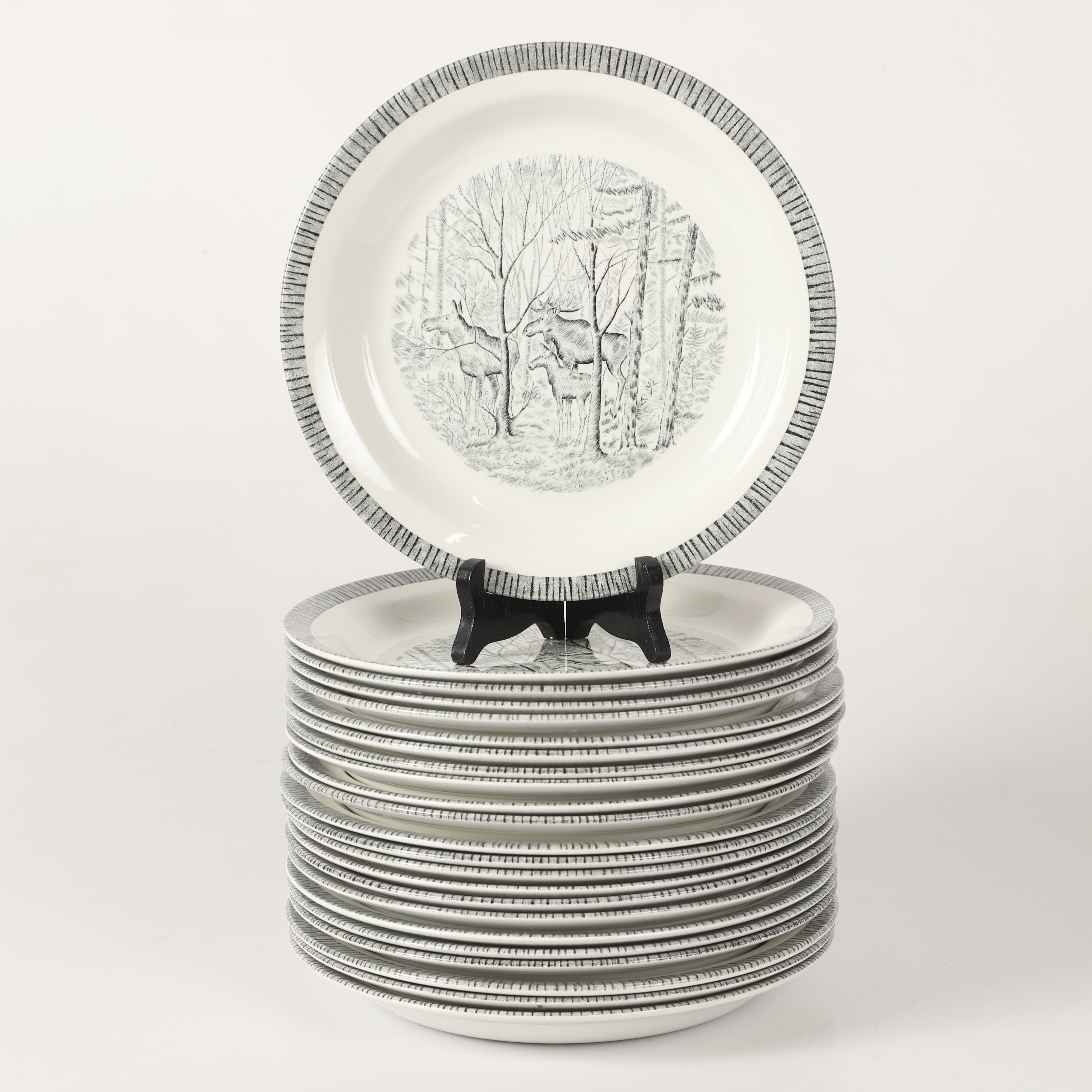 MATTALLRIKAR, 23 stycken, "Svensk natur", flintgods, Rörstrand.