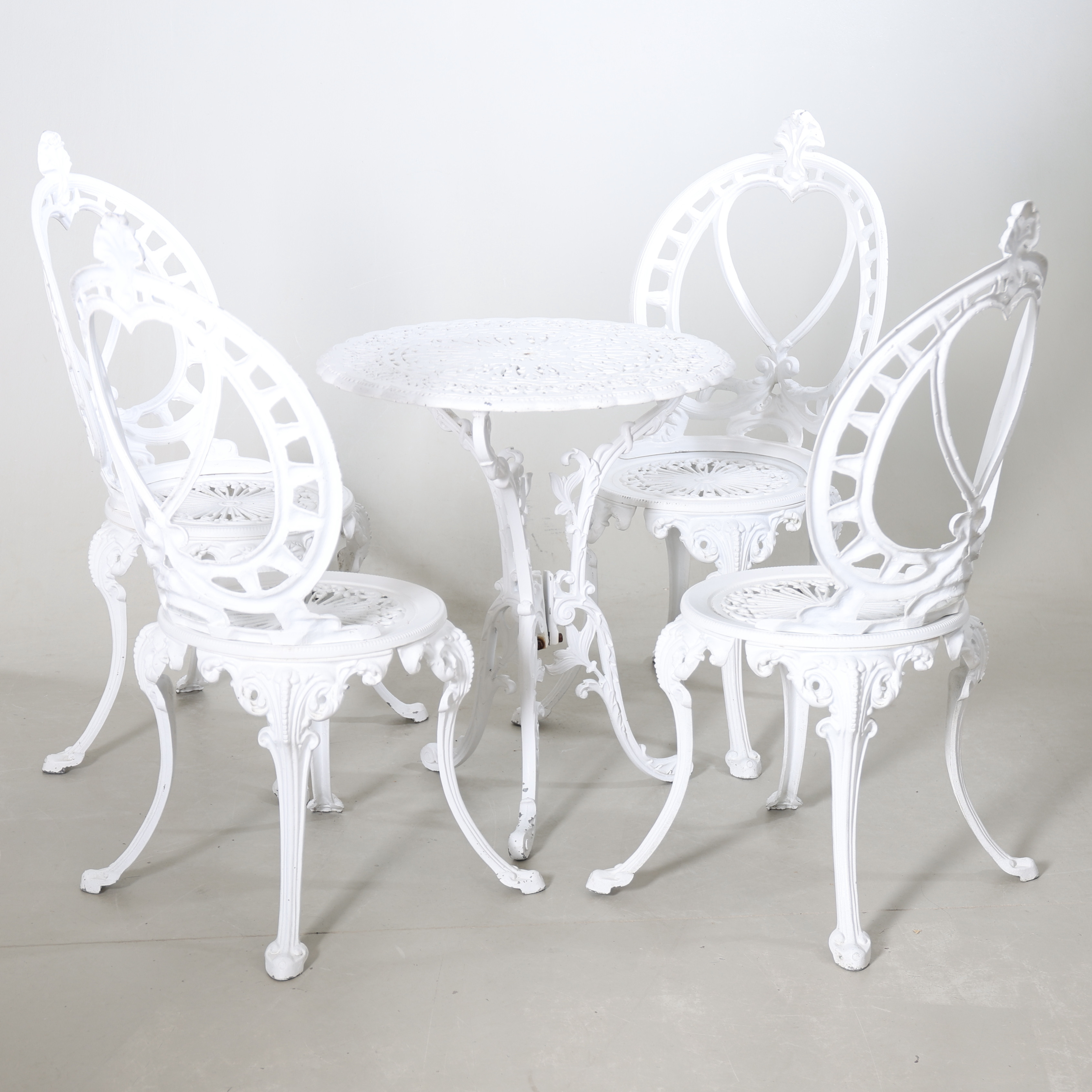 TRÄDGÅRDSGRUPP, 5 delar, aluminium, 1900-tal.