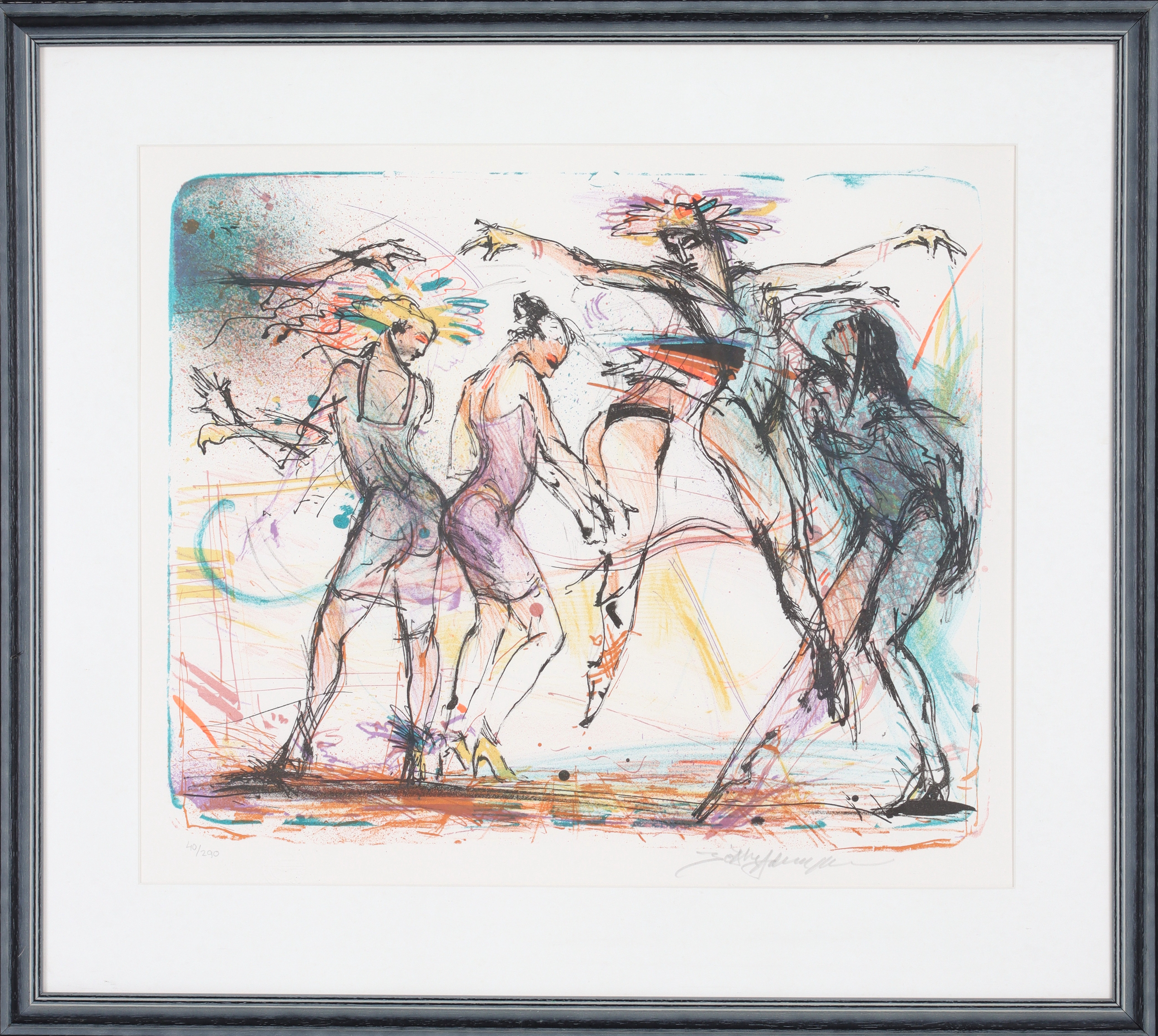 BO ÅKE ADAMSSON. Dansare, färglitografi, signerad och numrerad 40/290.