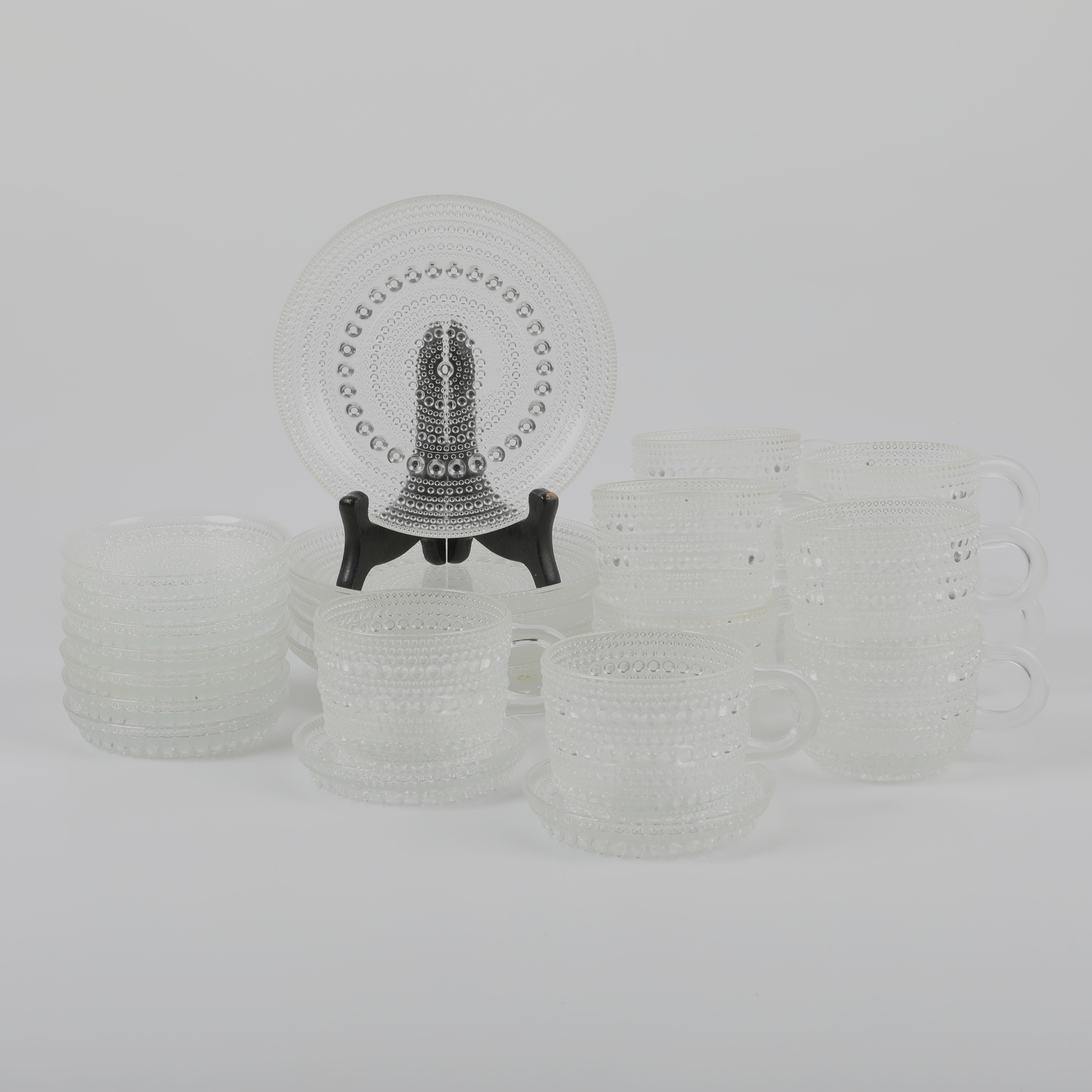 OIVA TOIKKA. Servisdelar, 24 stycken, "Kastehelmi", glas, Iittala.