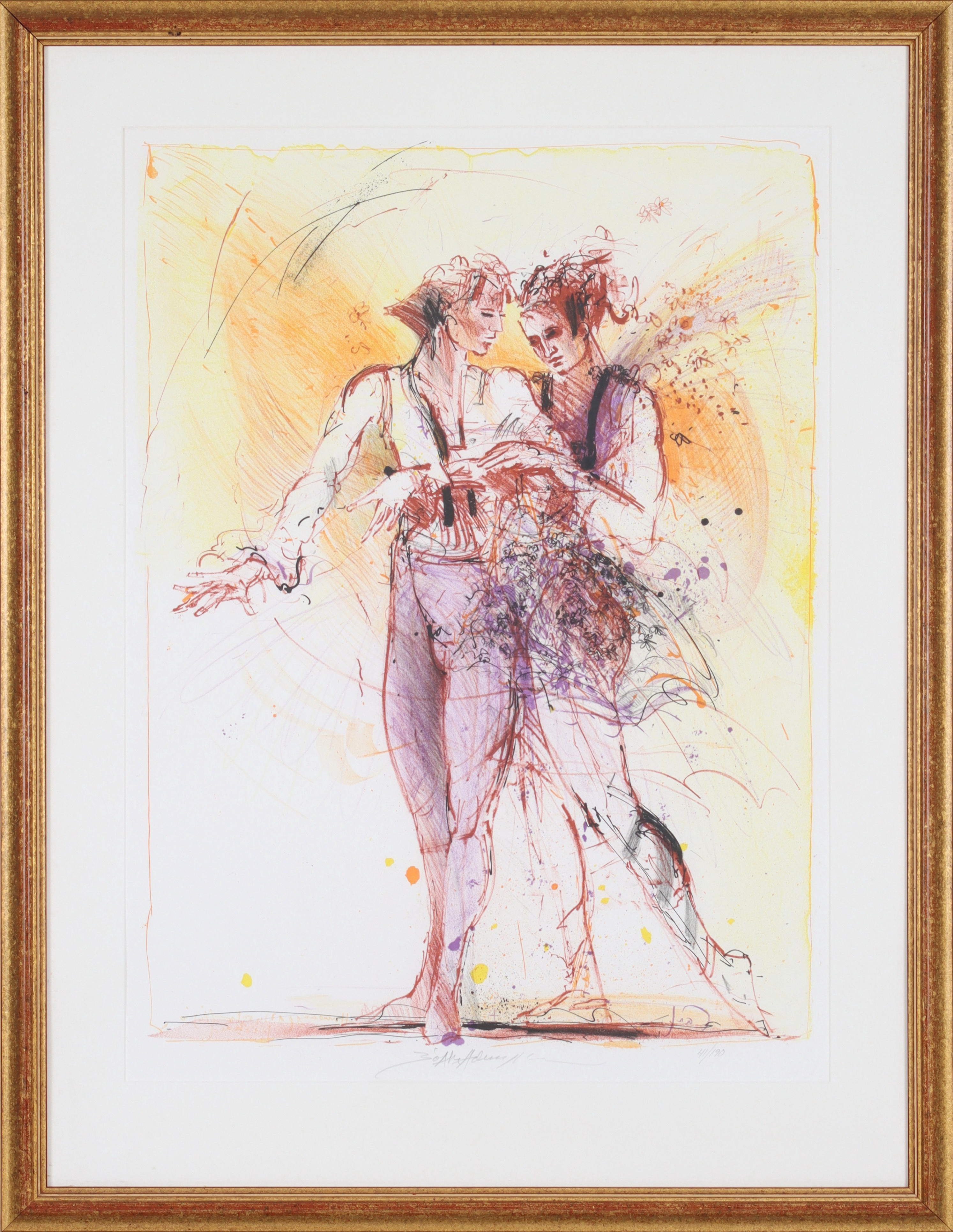 BO ÅKE ADAMSSON. Dansare, färglitografi, signerad och numrerad 41/190.