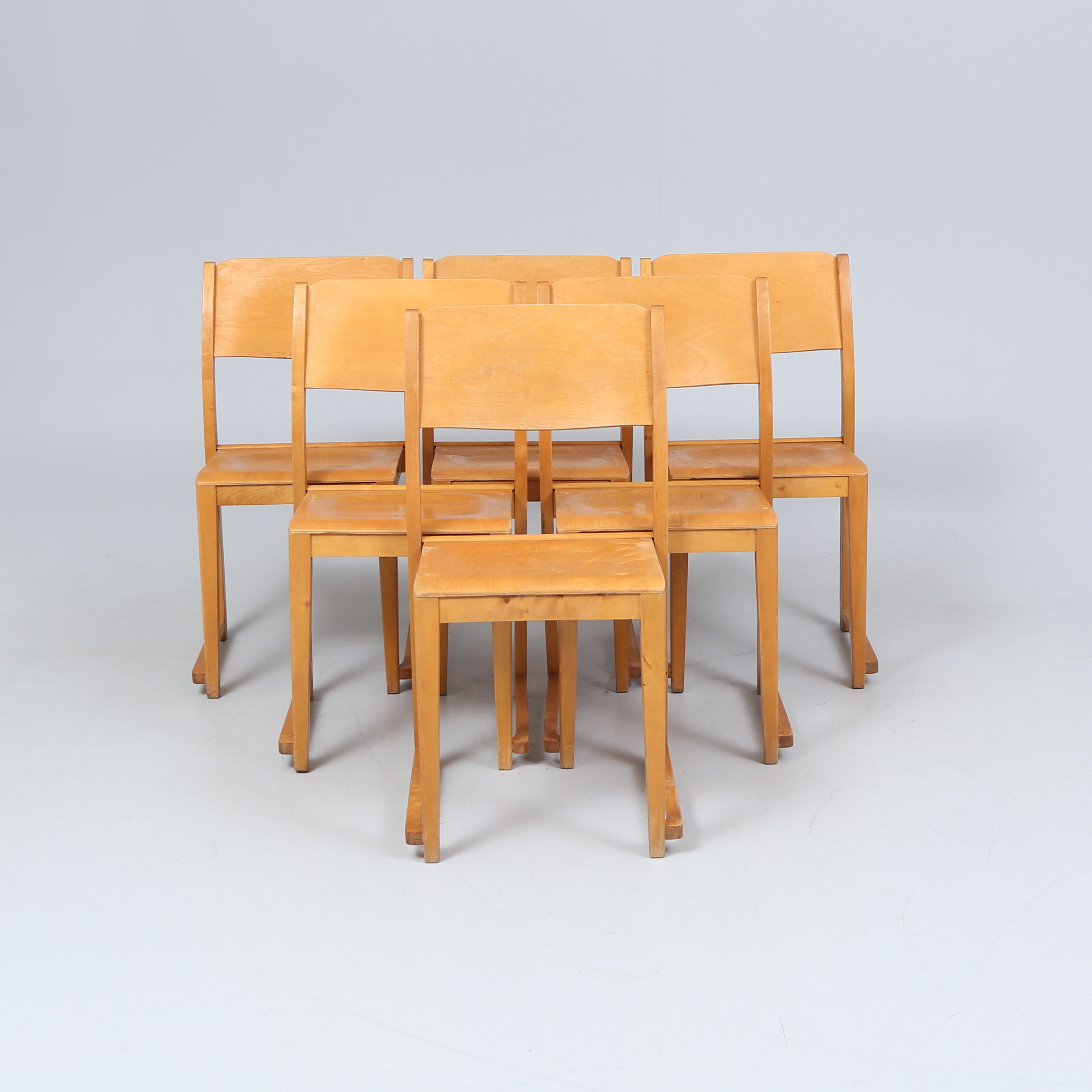 STOLAR, 6 st, Orkestermodell, stapelbara, 1900-tal.