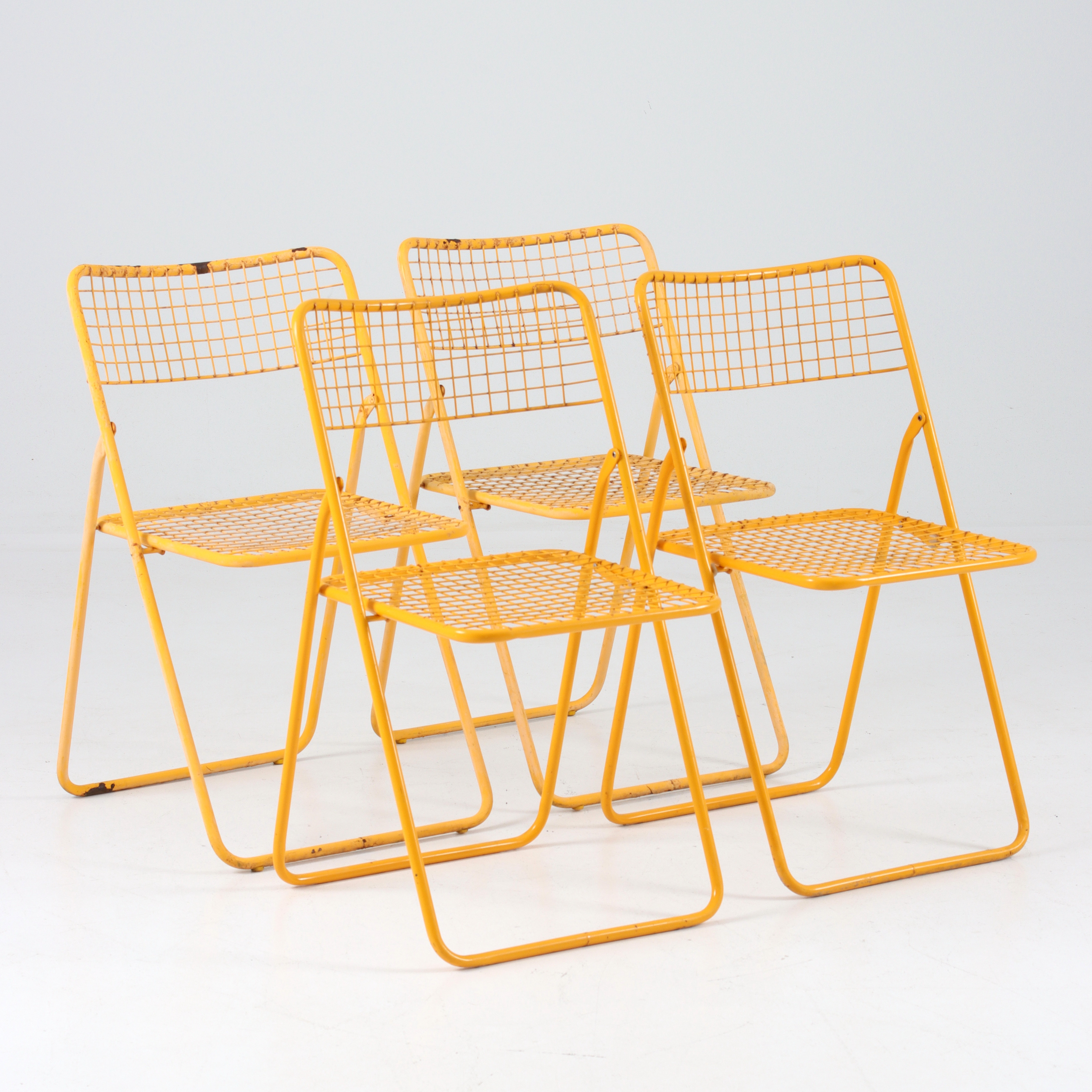 NIELS GAMMELGAARD. Fällstolar, 4 st, "Ted Net", metall, IKEA.