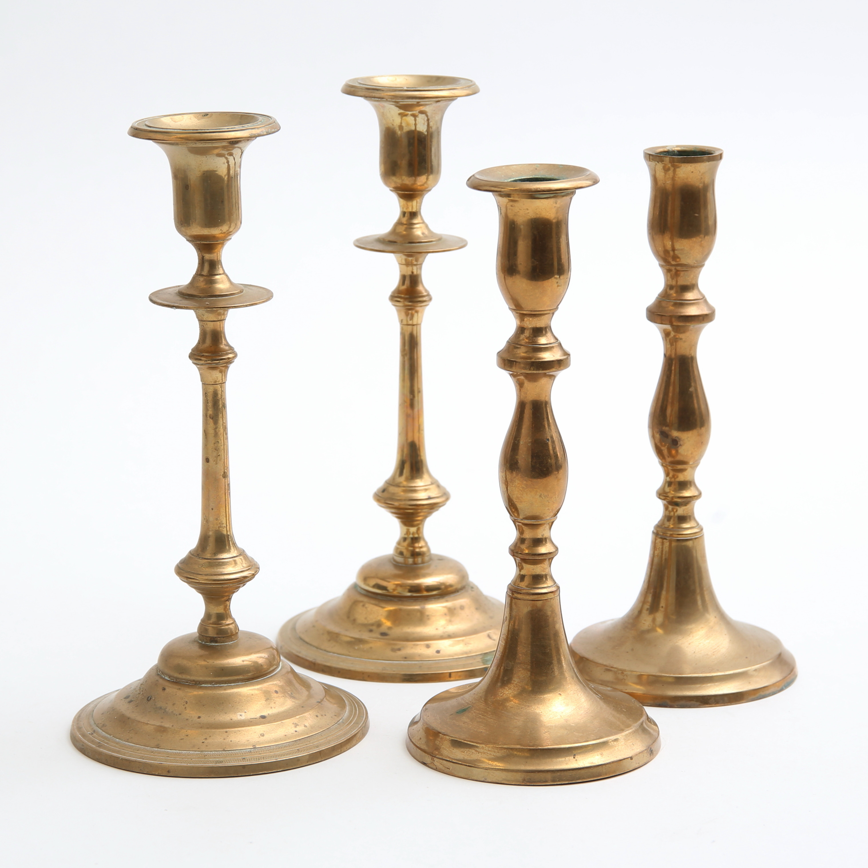 LJUSSTAKAR, 4 st malm/mässing, Gusum/WMF.