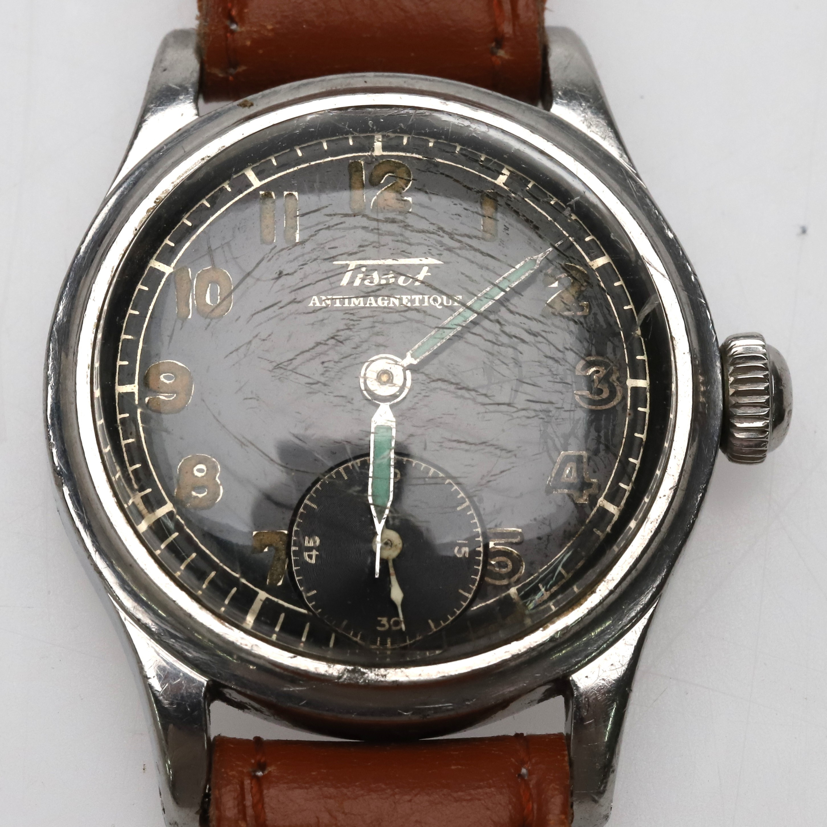 Vintage-armbandsur, Tissot, antimagnetique 1940-tal, manuell.