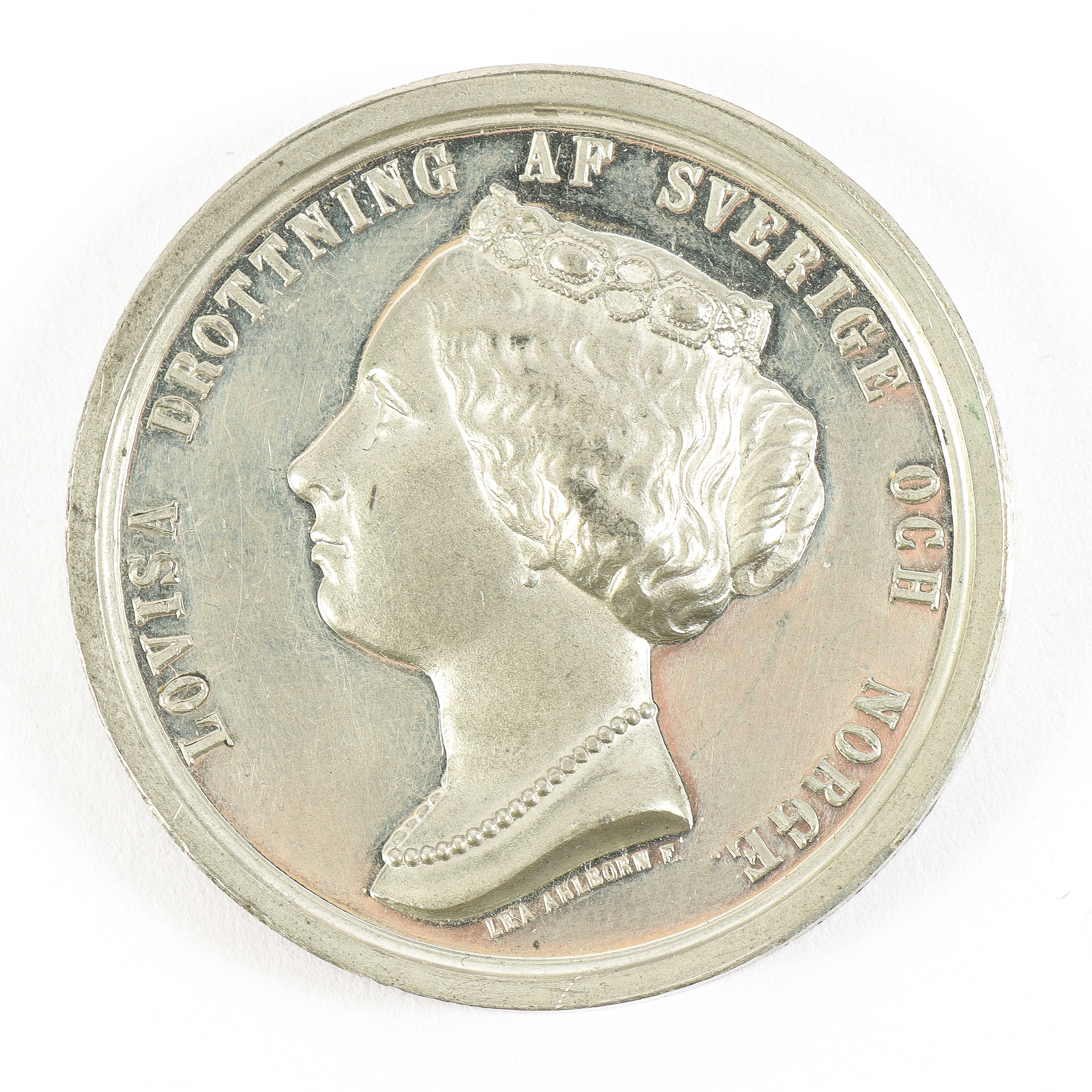 MEDALJ silver, Drottning Lovisas död.