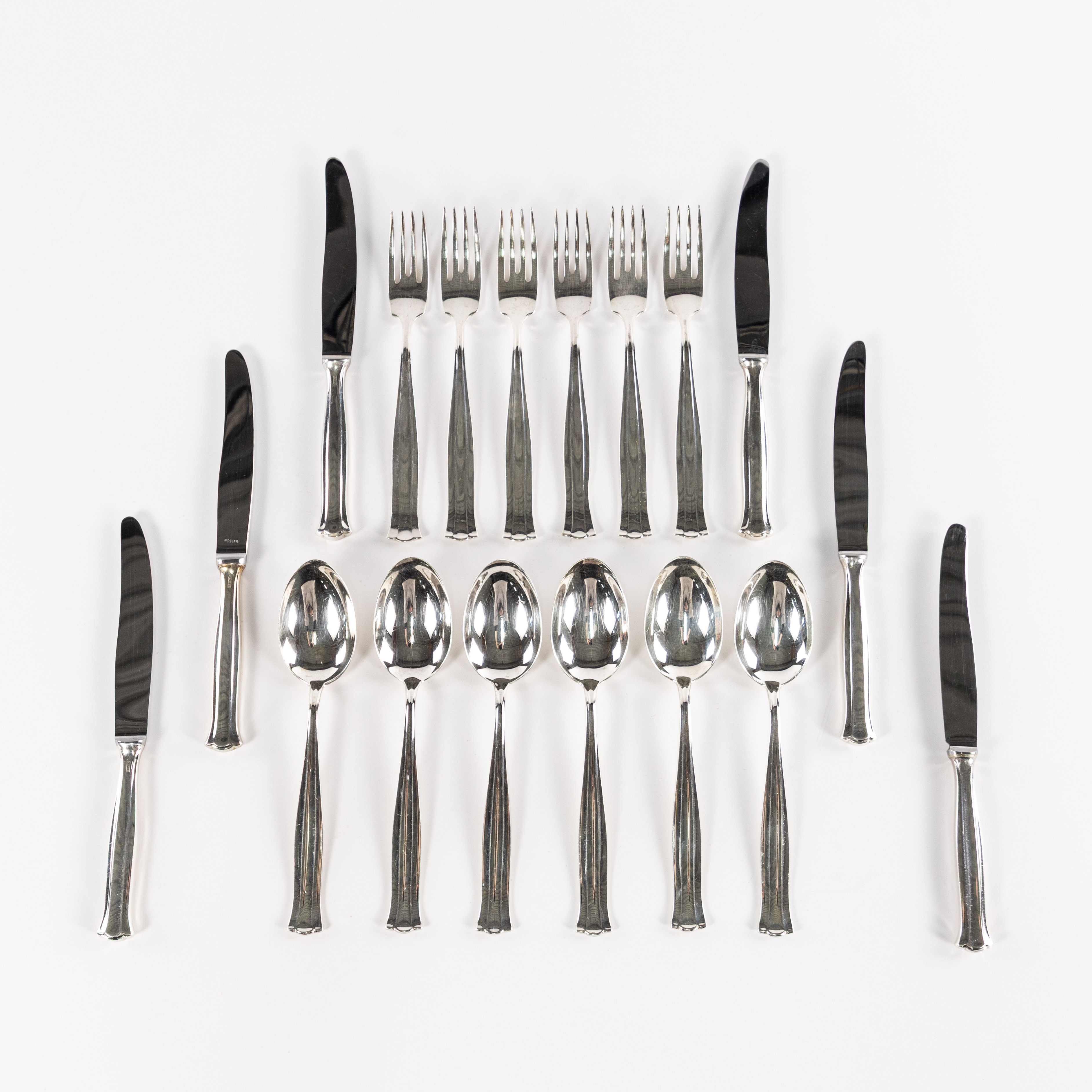 BESTICK. 18 delar, "Birgitta", nysilver, Markströms.