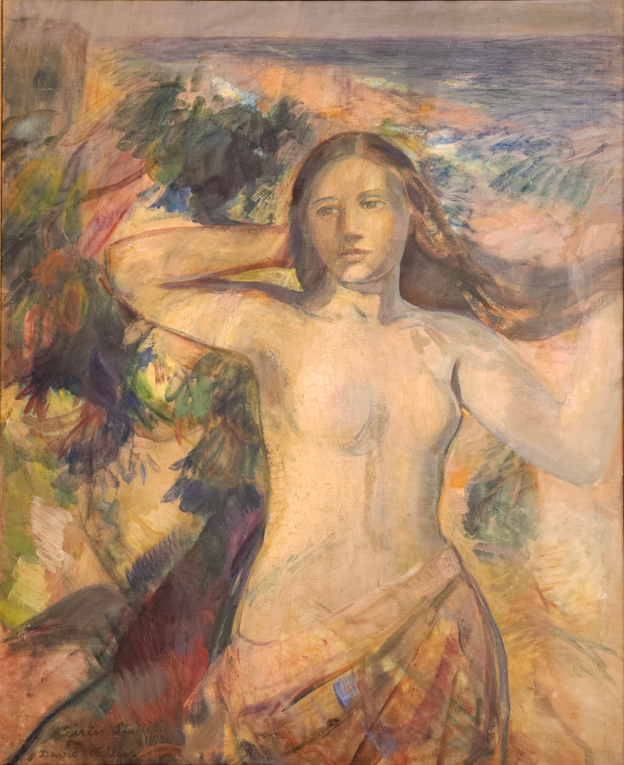 DAVID WALLIN. "Sirén". Olja på duk, signerad David Wallin och daterad Italien 1908.