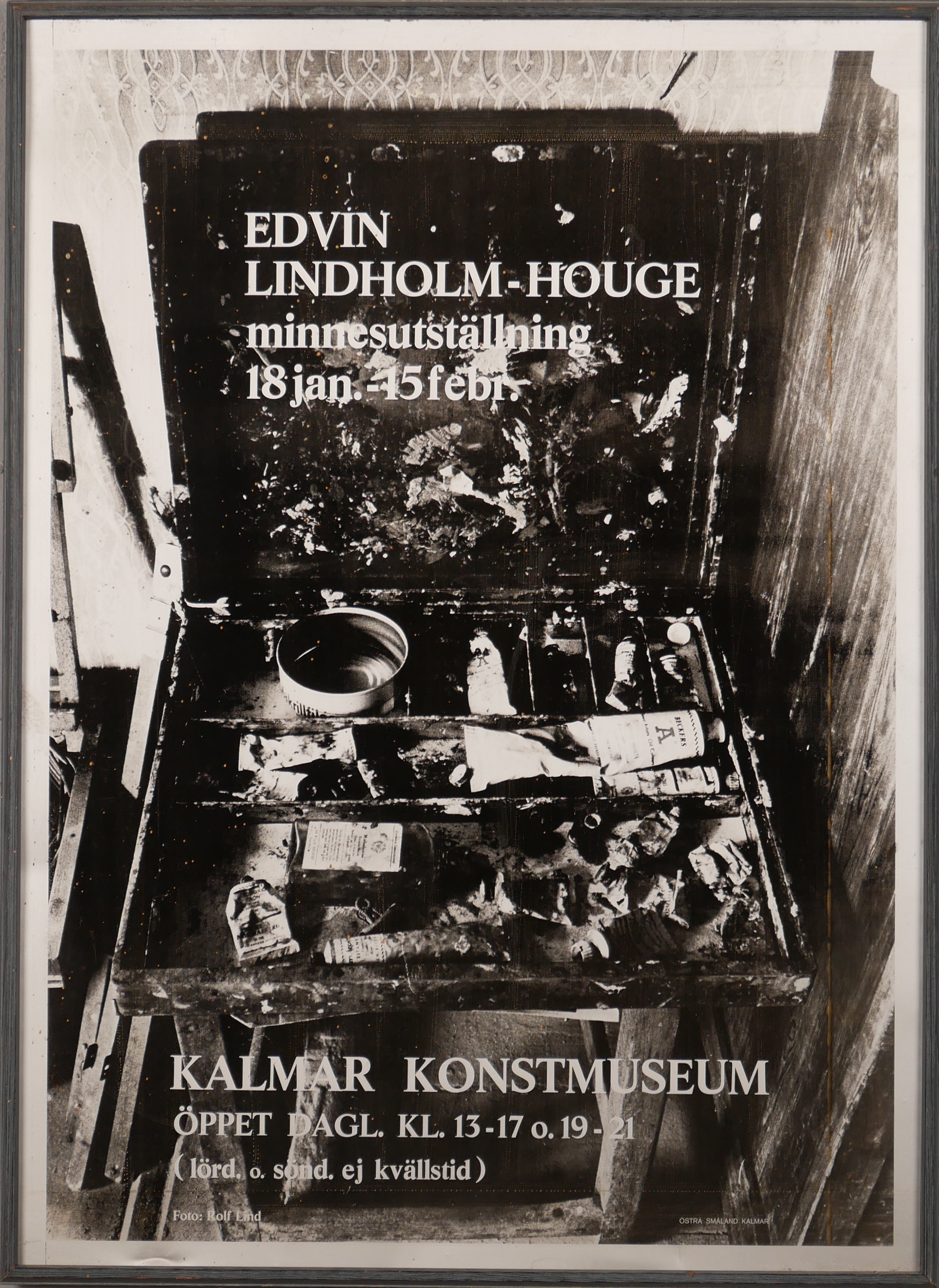 UTSTÄLLNINGSAFFISCH, "Edvin Lindholm-Houge Kalmar Konstmuseum Minnesutställning", tryck.
