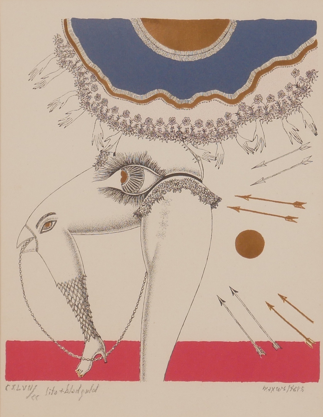 MAX WALTER SVANBERG. Färglitografi, signerad.